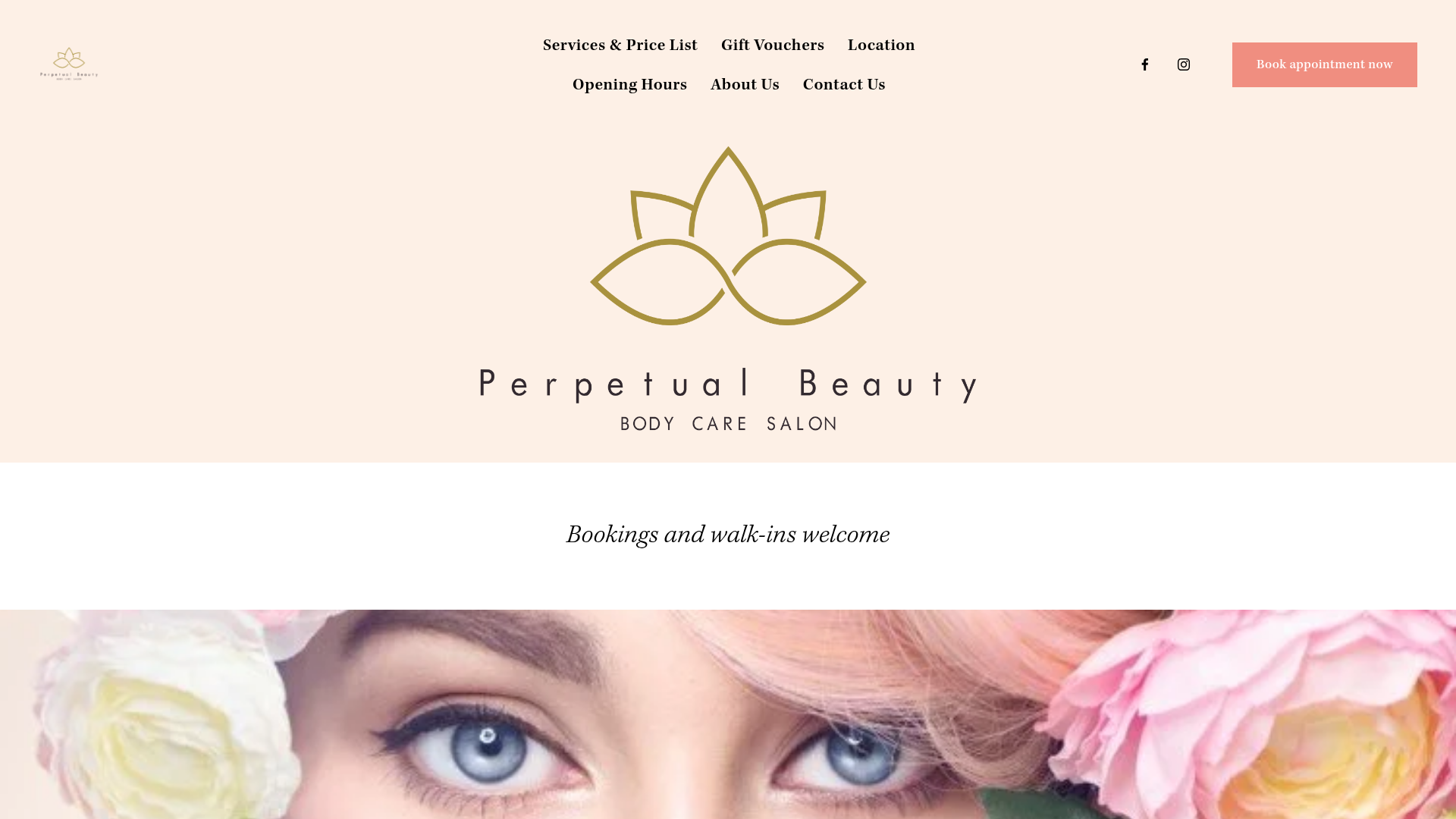 Website snapshot for Perpetual Beauty NZ