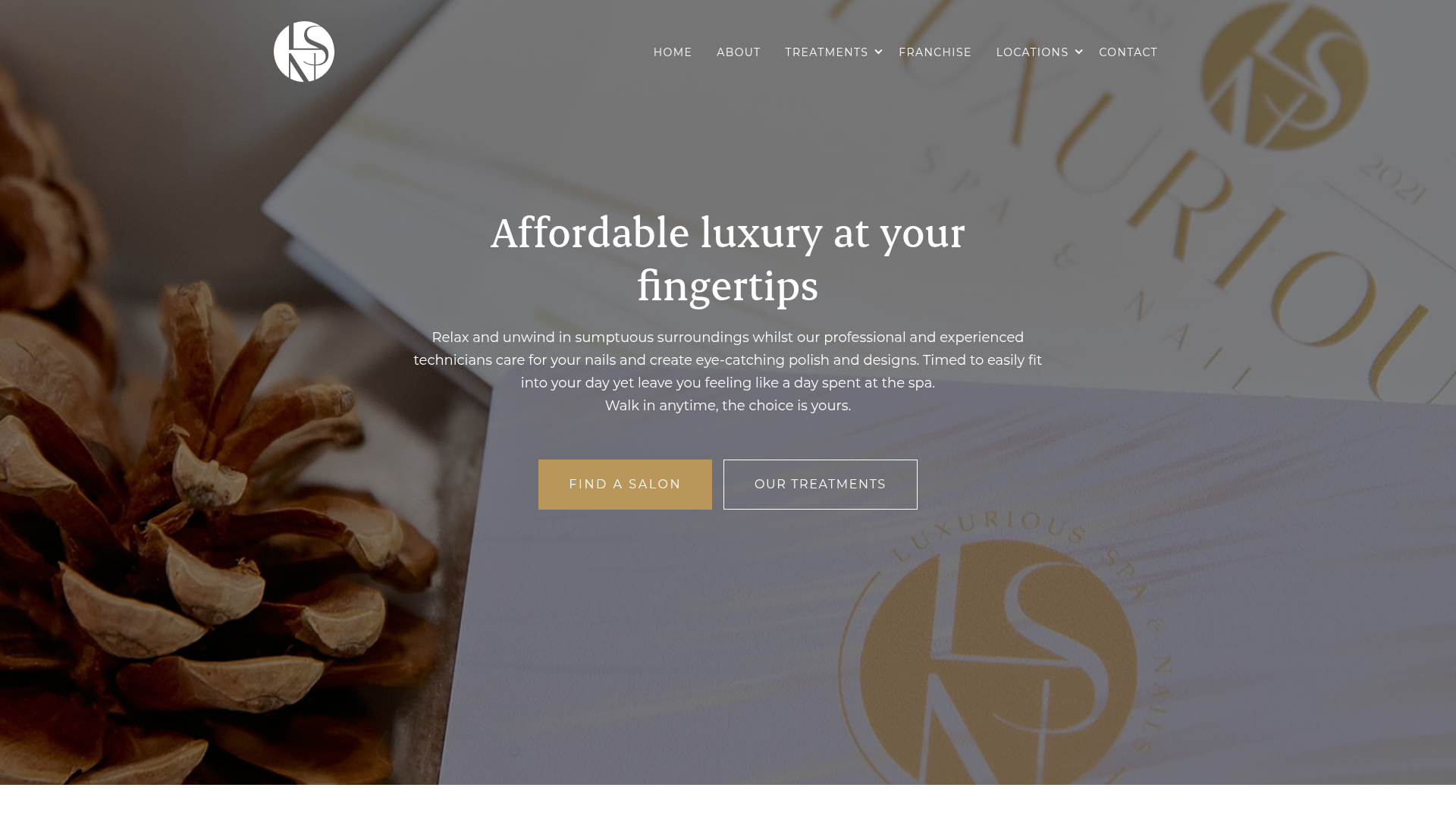 Website snapshot for Luxurious Spa & Nails Westfield Riccarton