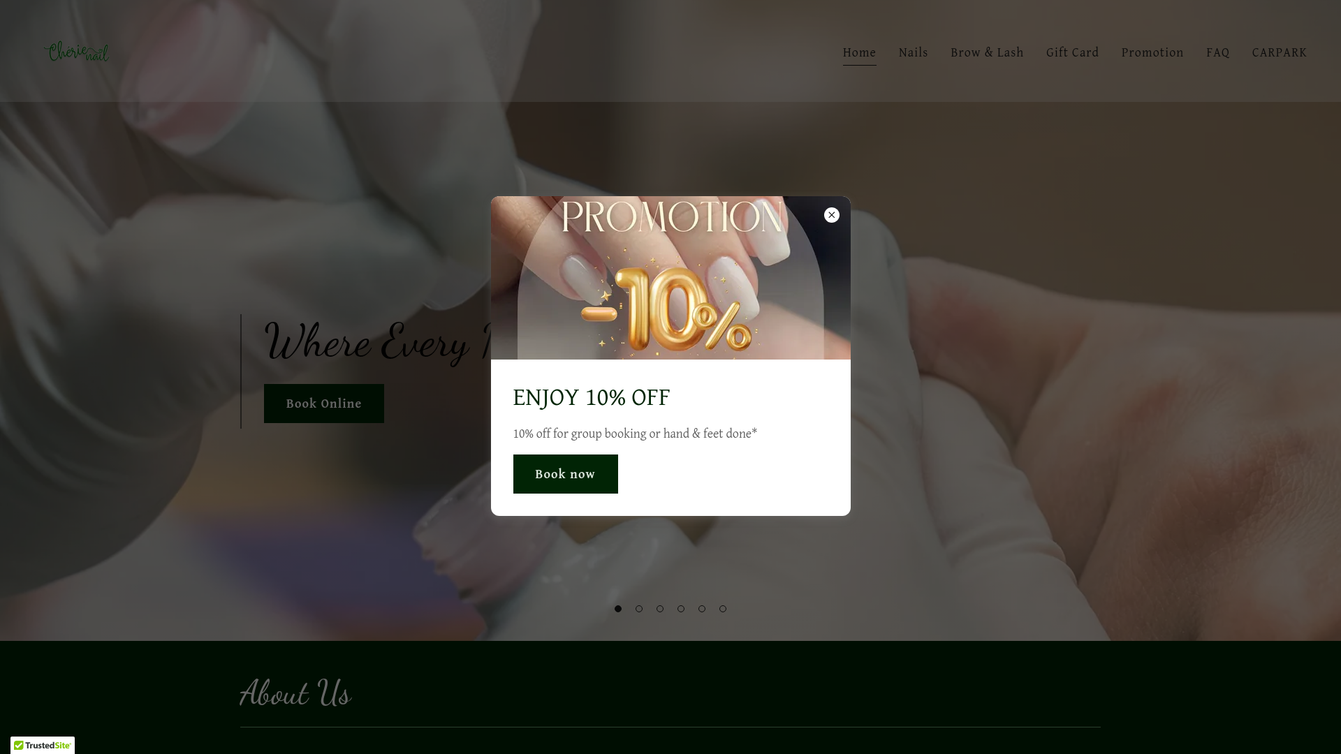 Website snapshot for Chérie Nail