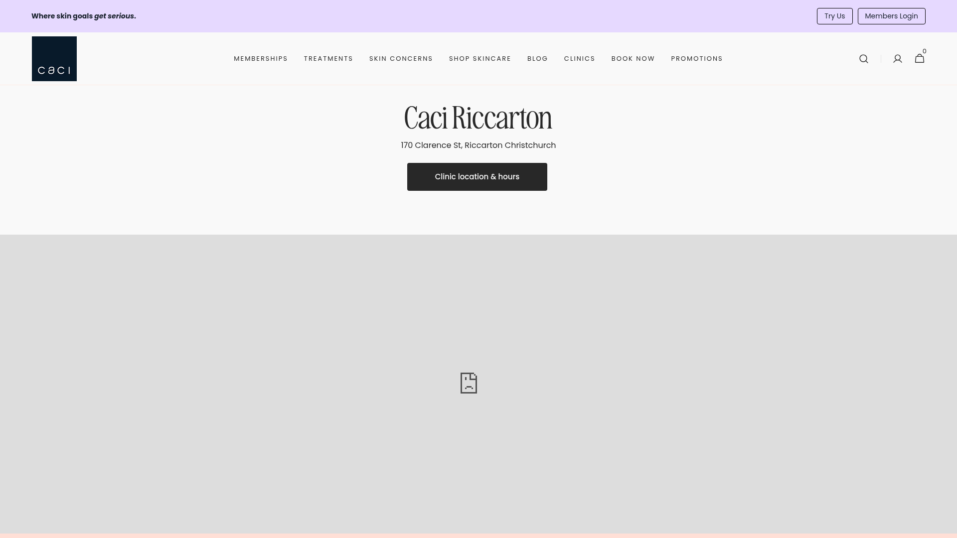 Website snapshot for Caci Riccarton