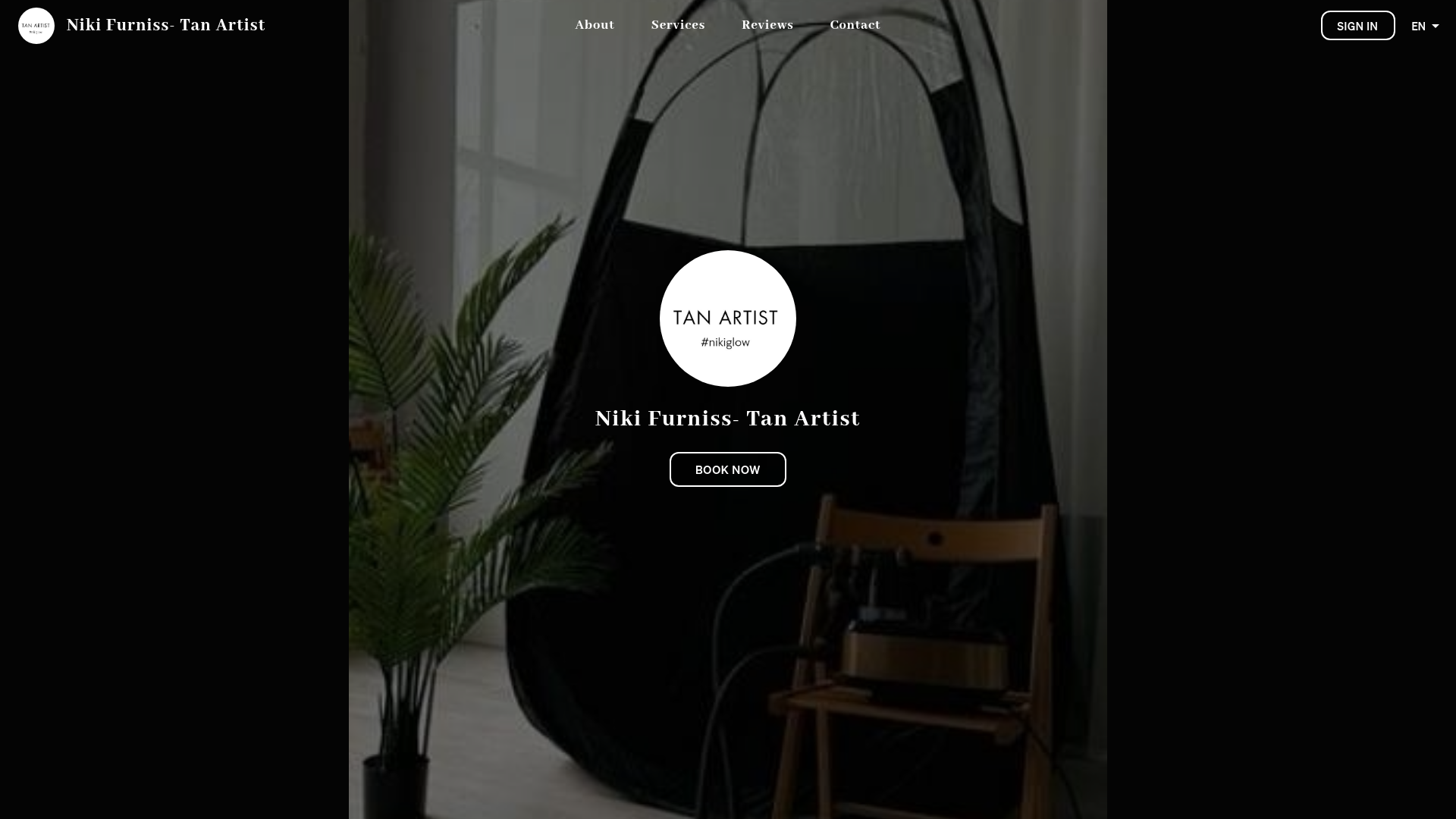 Website snapshot for Tan Artistry