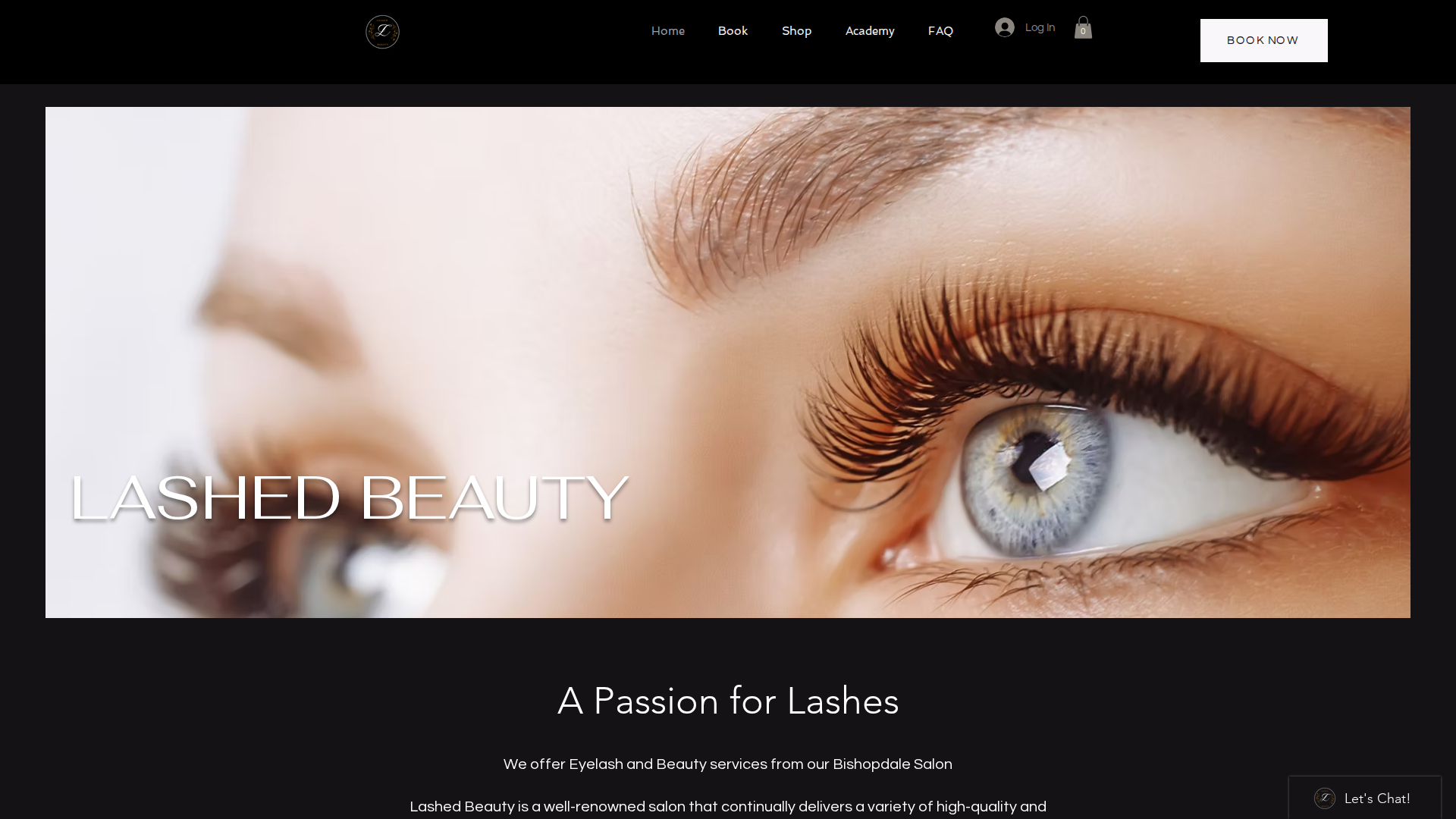 Website snapshot for Lashed Beauty Christchurch