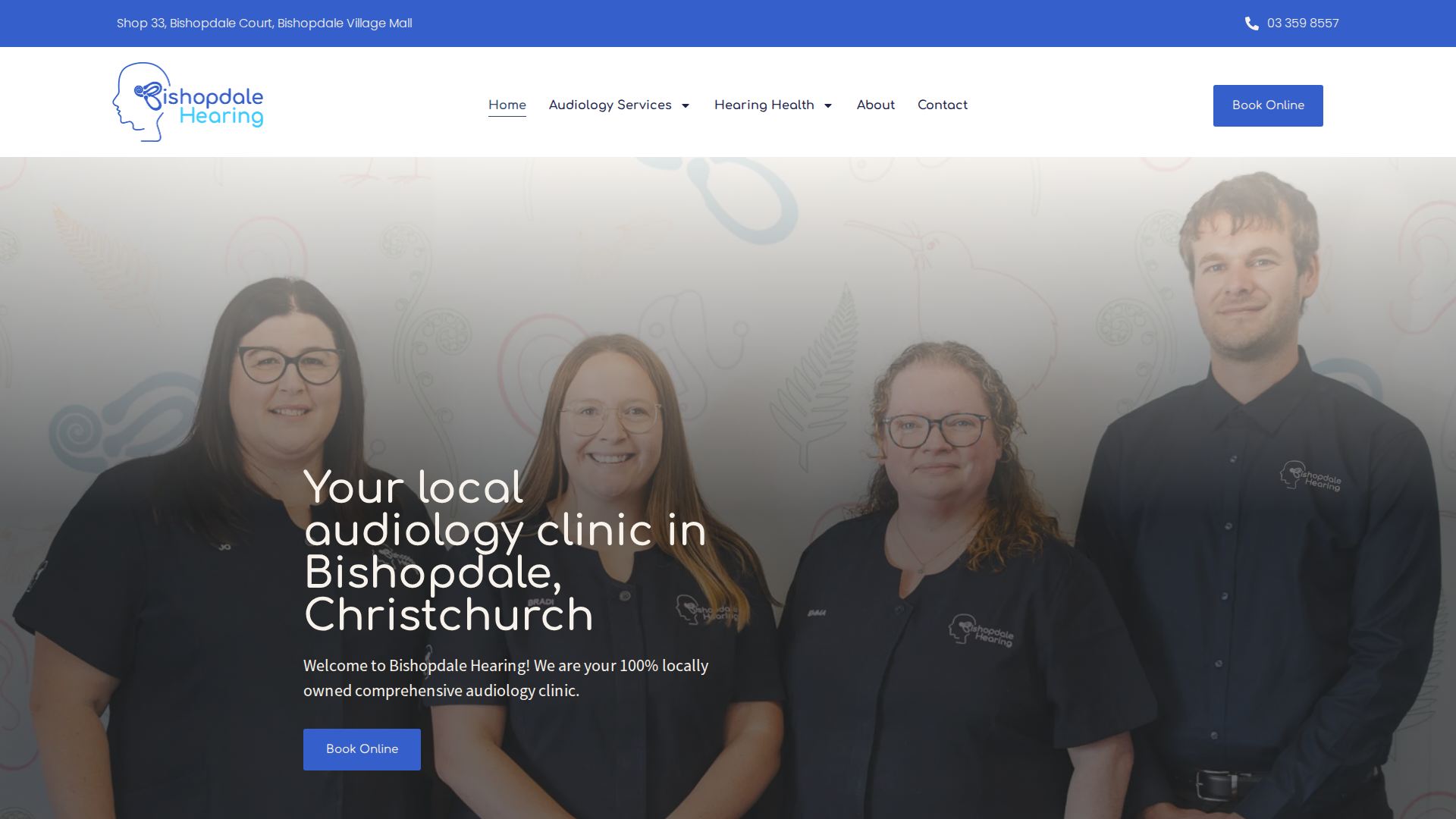 Website snapshot for Bishopdale Hearing