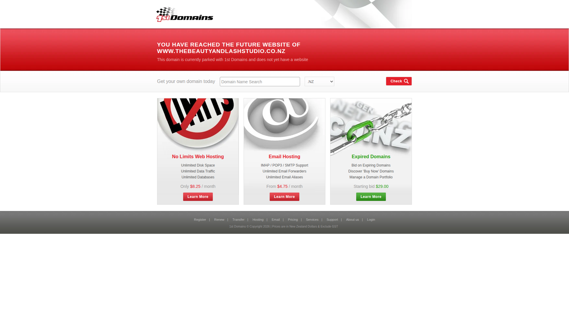 Website snapshot for The Lash Coach NZ