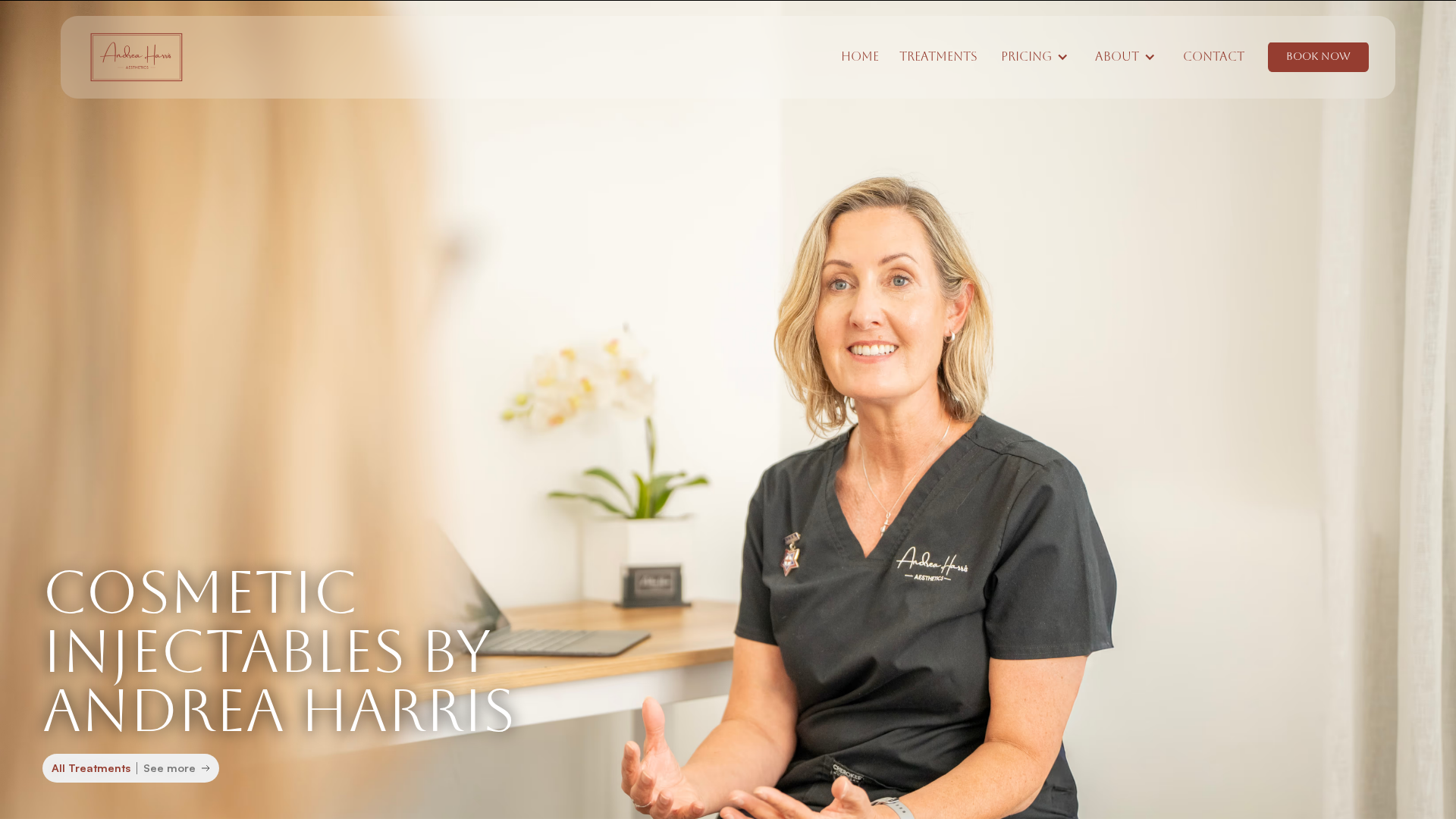 Website snapshot for Andrea Harris Aesthetics Rolleston