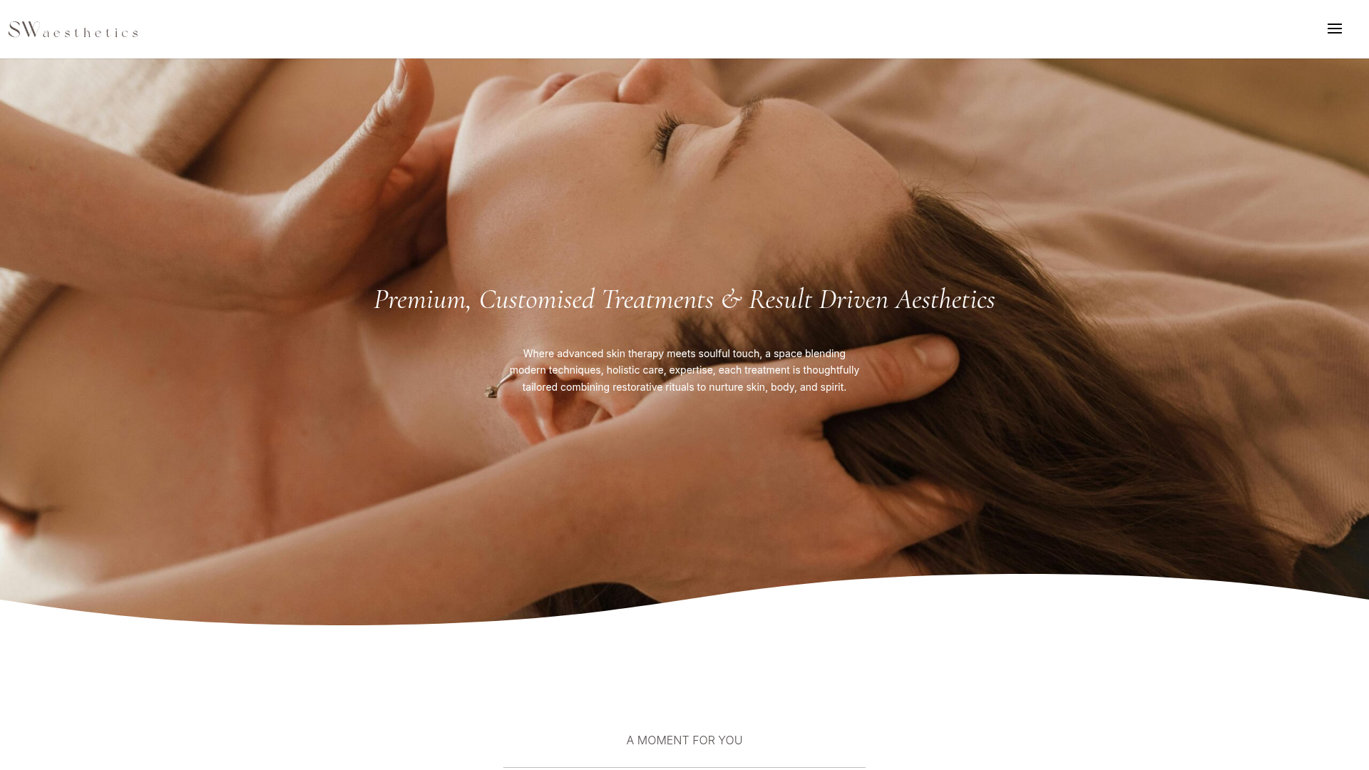 Website snapshot for SW Aesthetics - Skin | Beauty | Wellness
