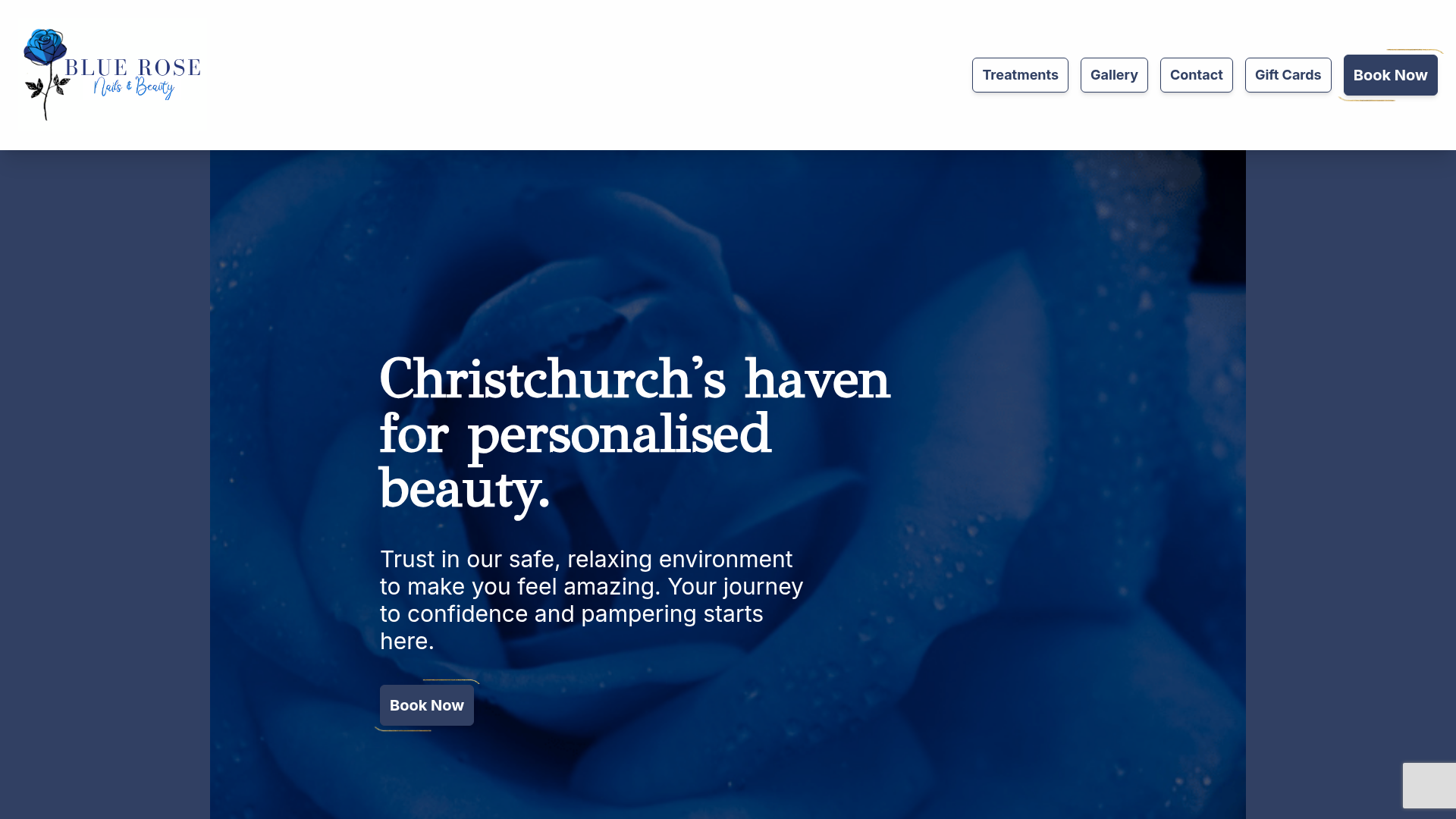 Website snapshot for Blue Rose Nails & Beauty