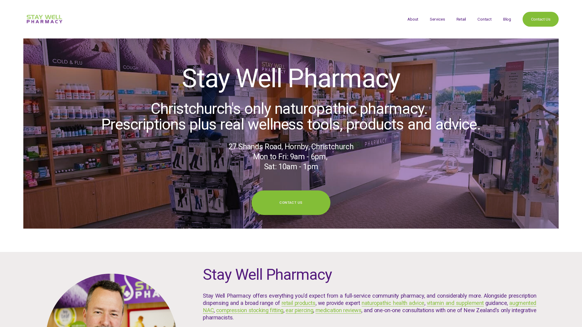 Website snapshot for Stay Well Pharmacy