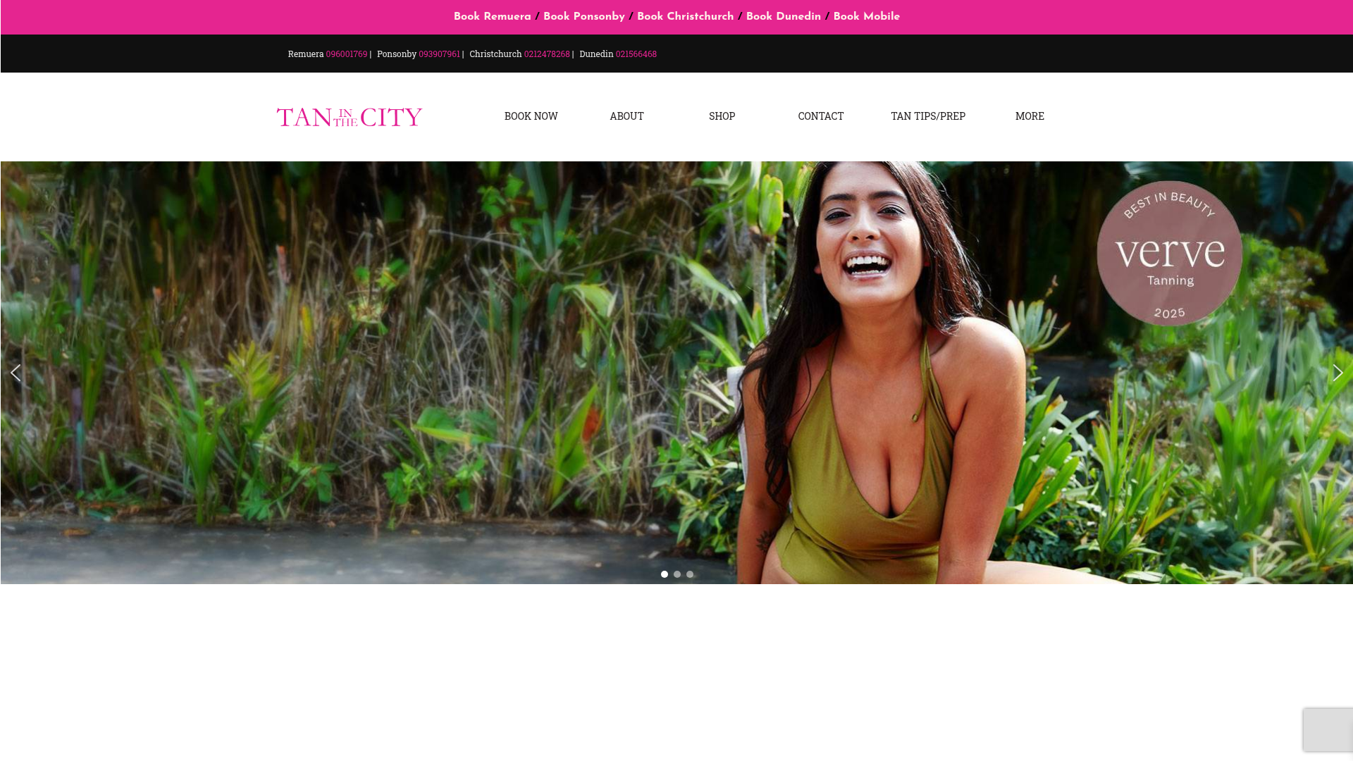 Website snapshot for Tan in the City - Christchurch