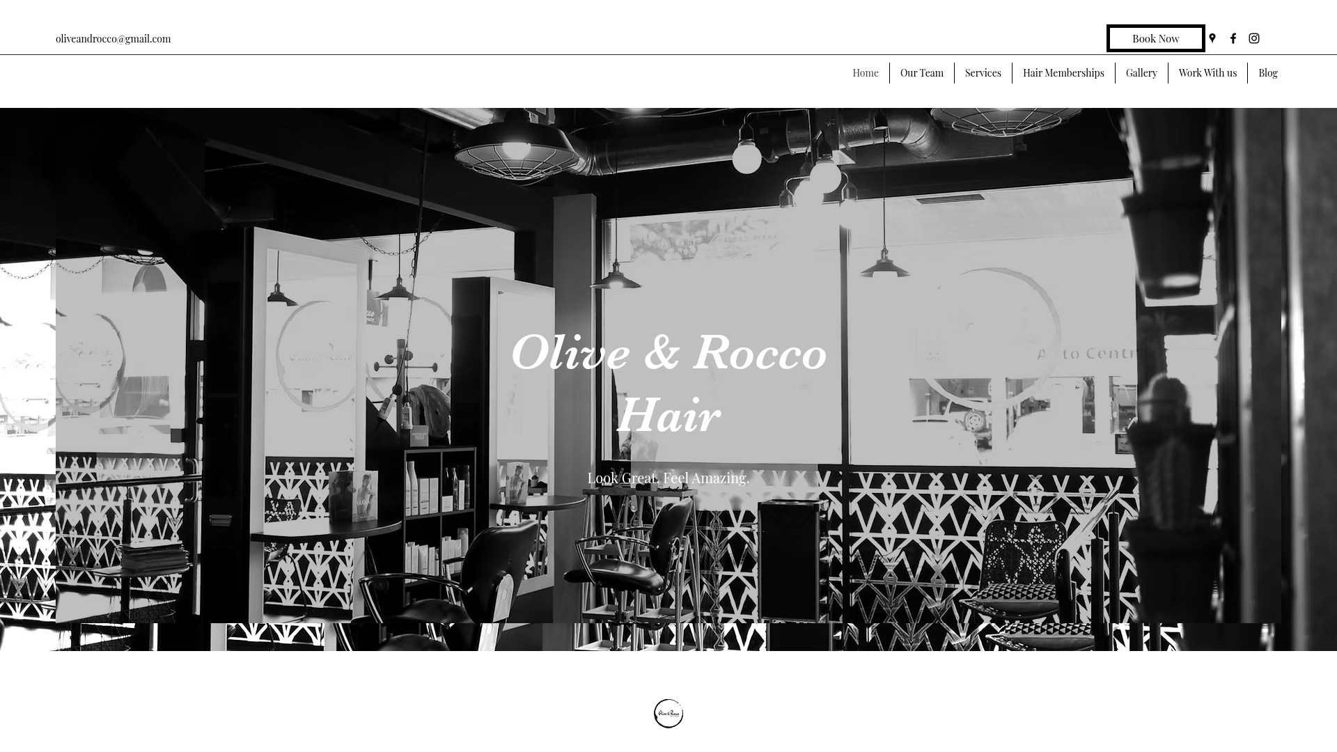 Website snapshot for Olive & Rocco Hair