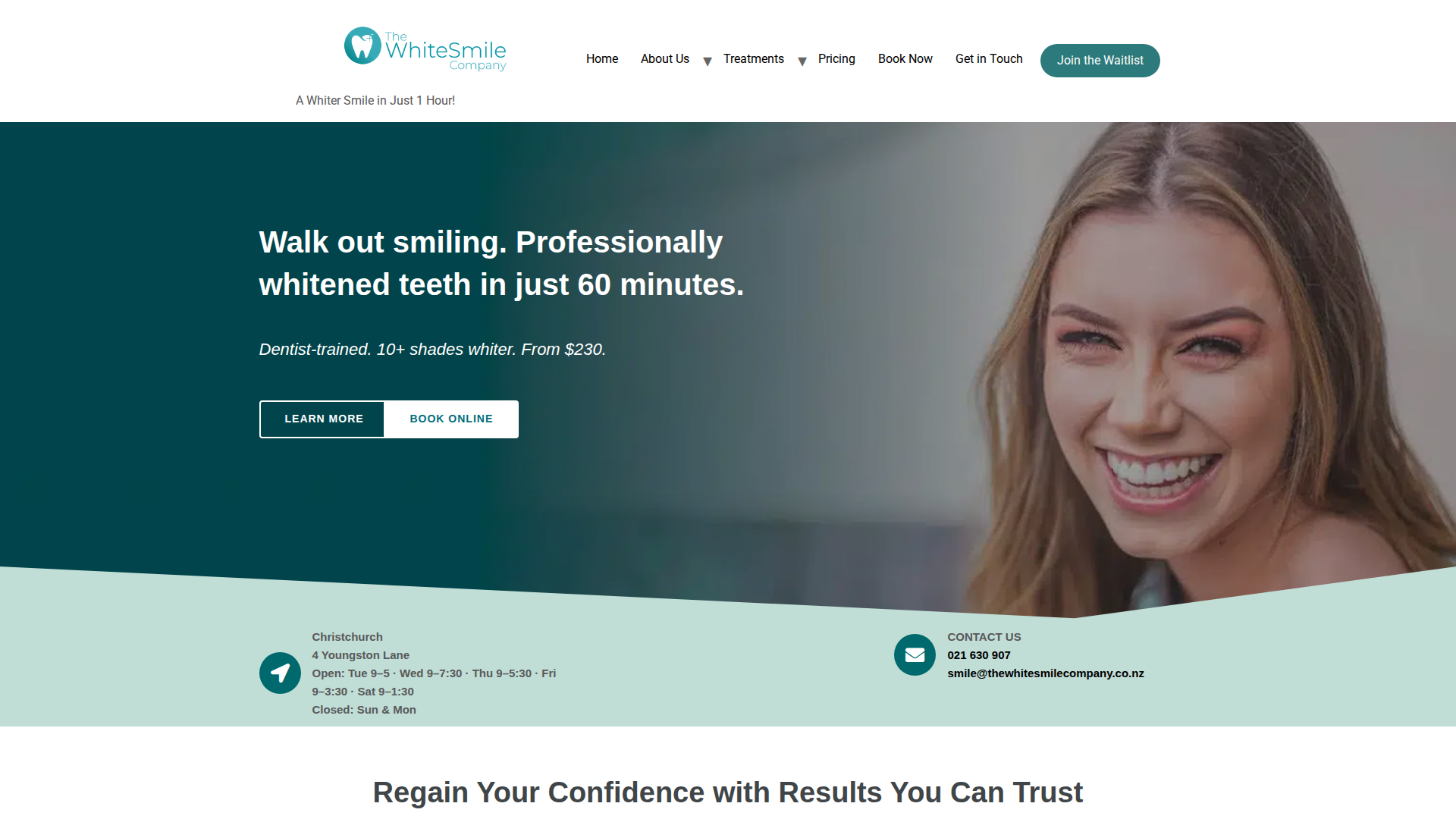 Website snapshot for The White Smile Company