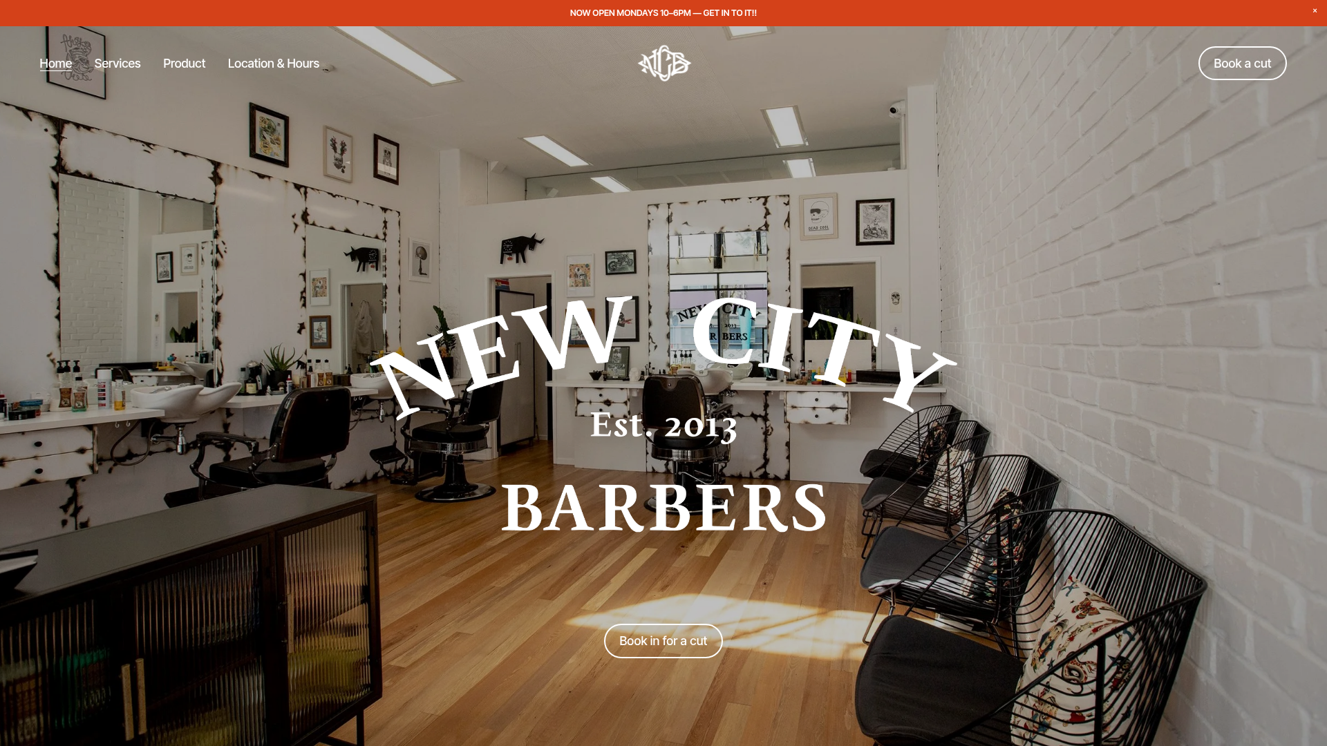 Website snapshot for New City Barbers