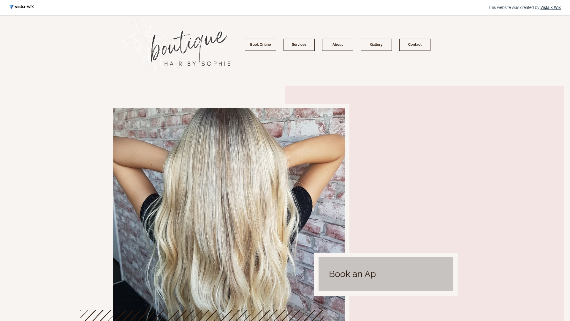 Website snapshot for Boutique hair by Sophie