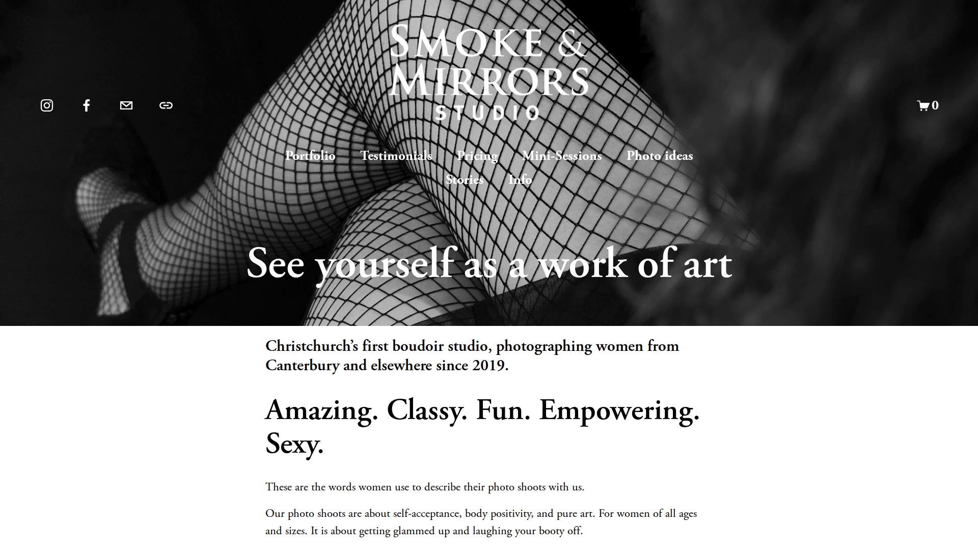 Website snapshot for Smoke&Mirrors Studio