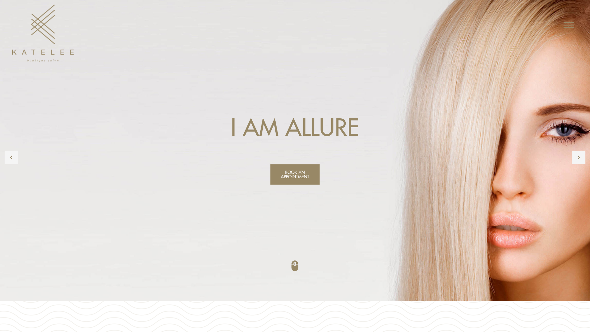 Website snapshot for Kate Lee Boutique Salon