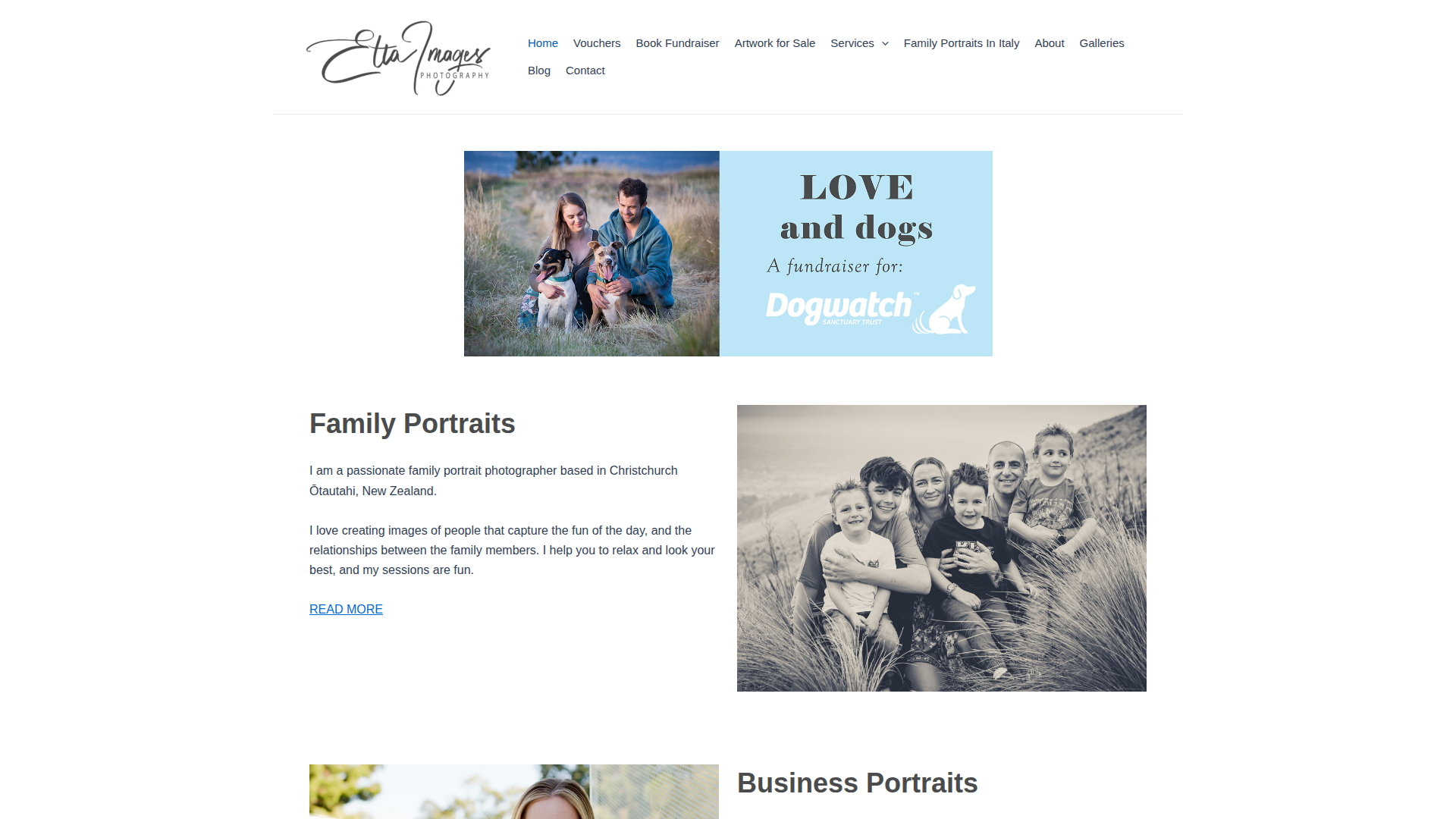 Website snapshot for Etta Images - New Zealand and Italy