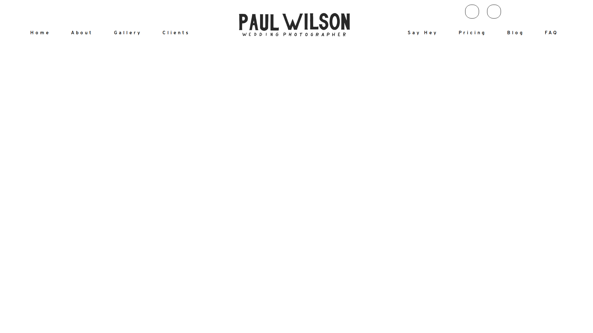 Website snapshot for Paul Wilson: Wedding Photographer