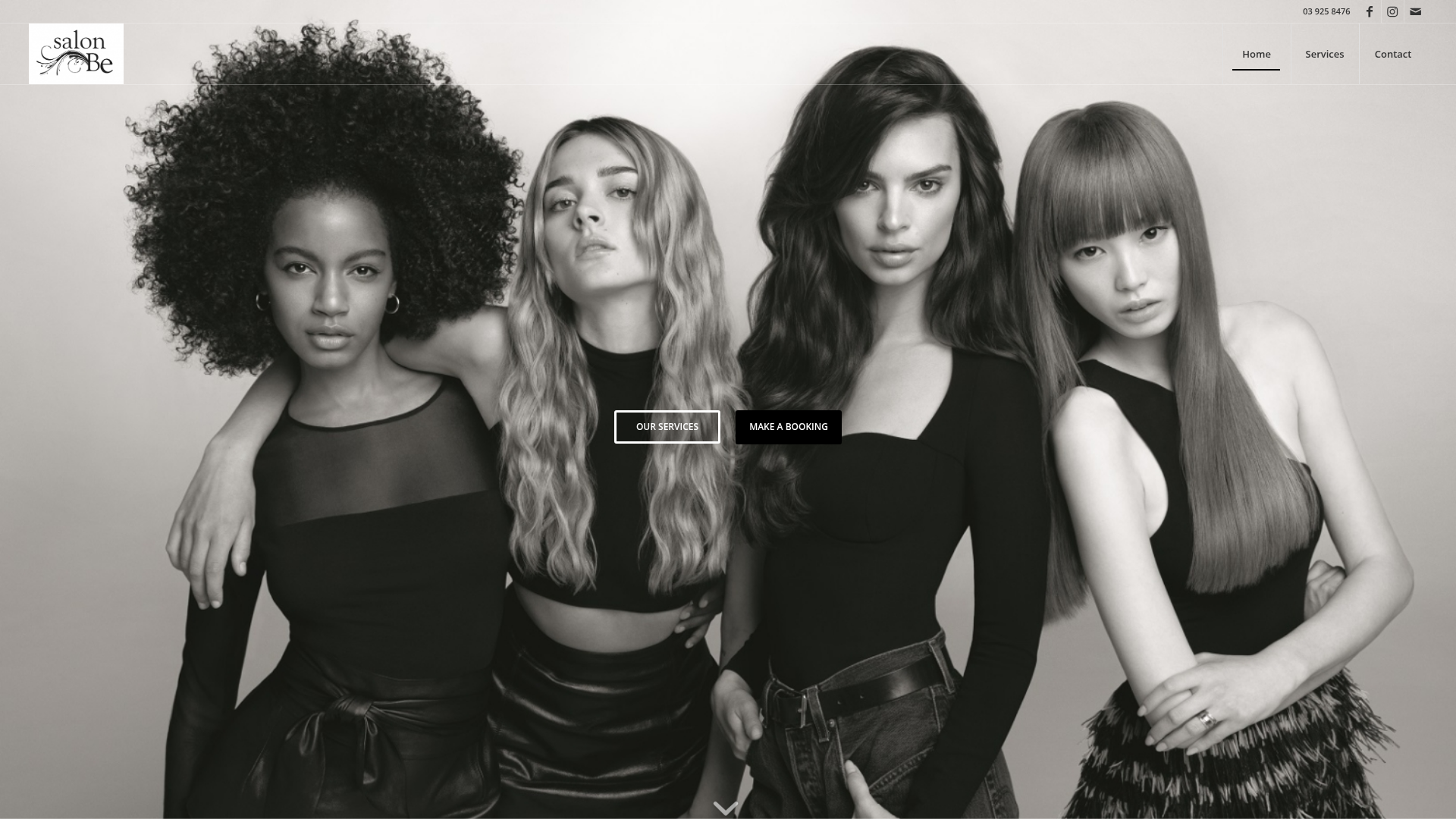 Website snapshot for Salon Be Hair Salon Merivale