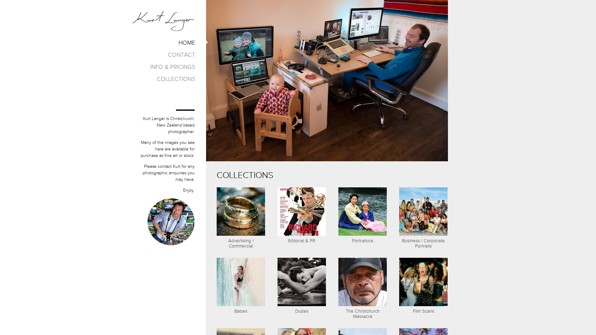 Website snapshot for Kurt Langer Photographer