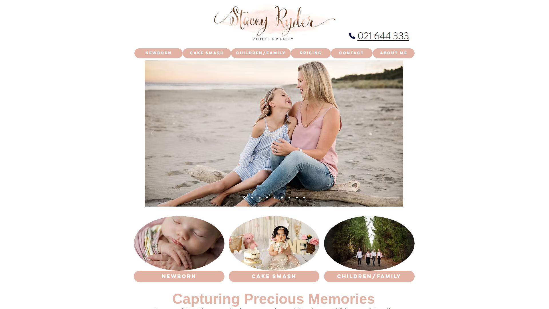 Website snapshot for SR Photography