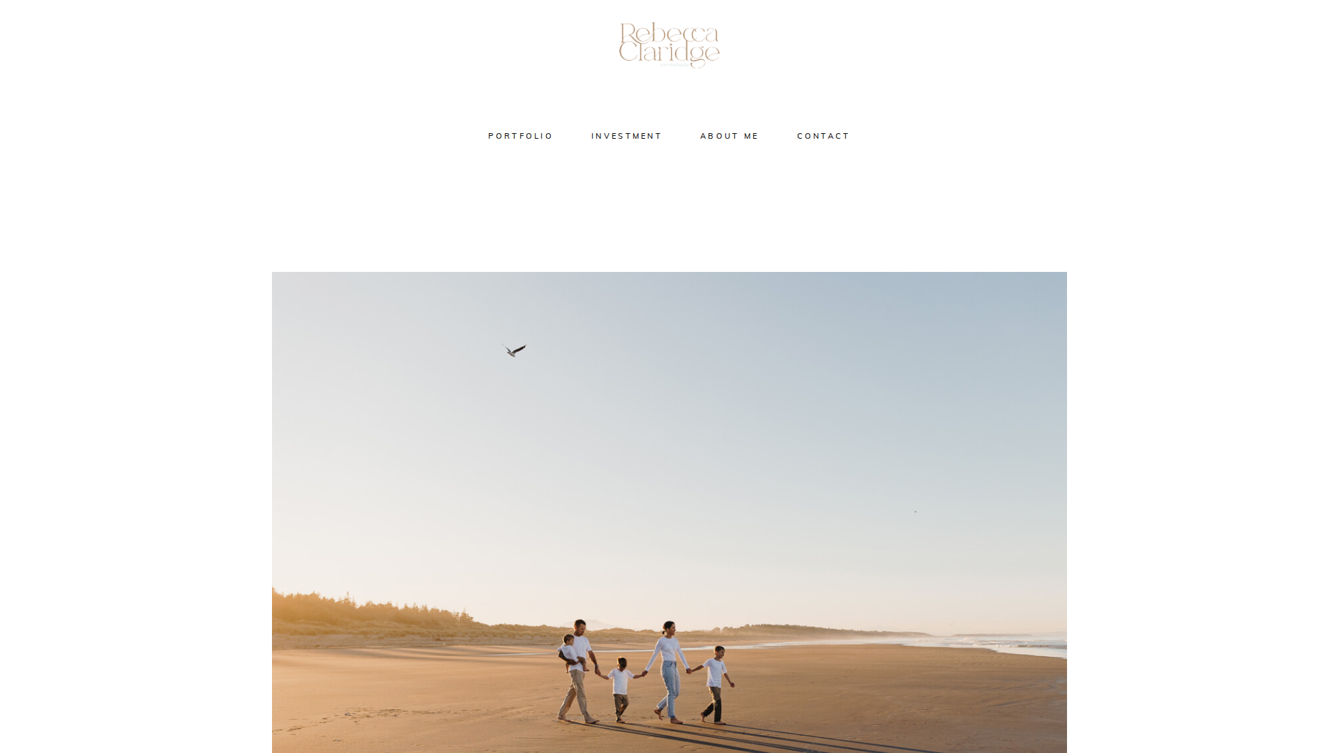 Website snapshot for Rebecca Claridge Photography