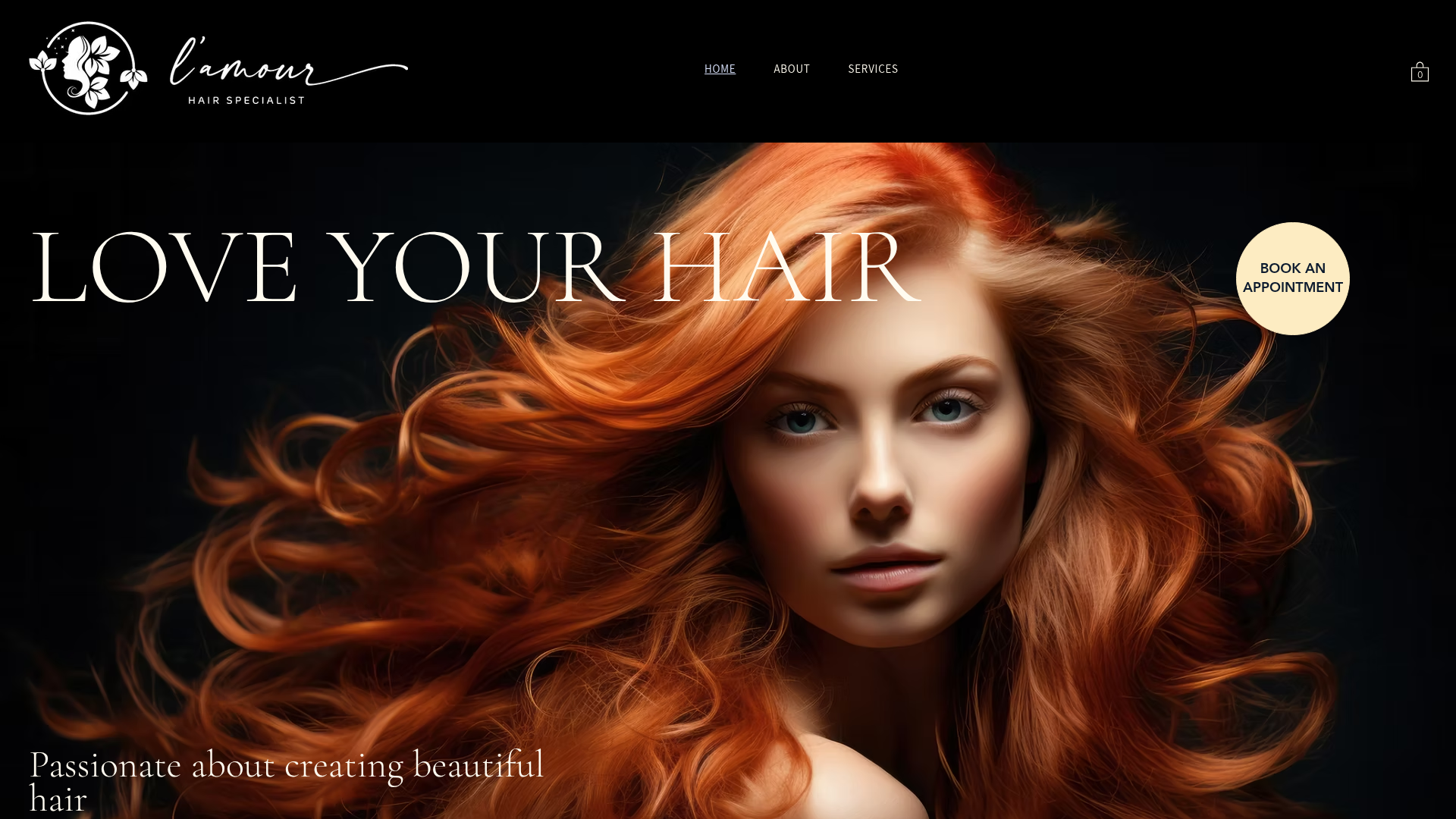 Website snapshot for L'amour Hair Specialist