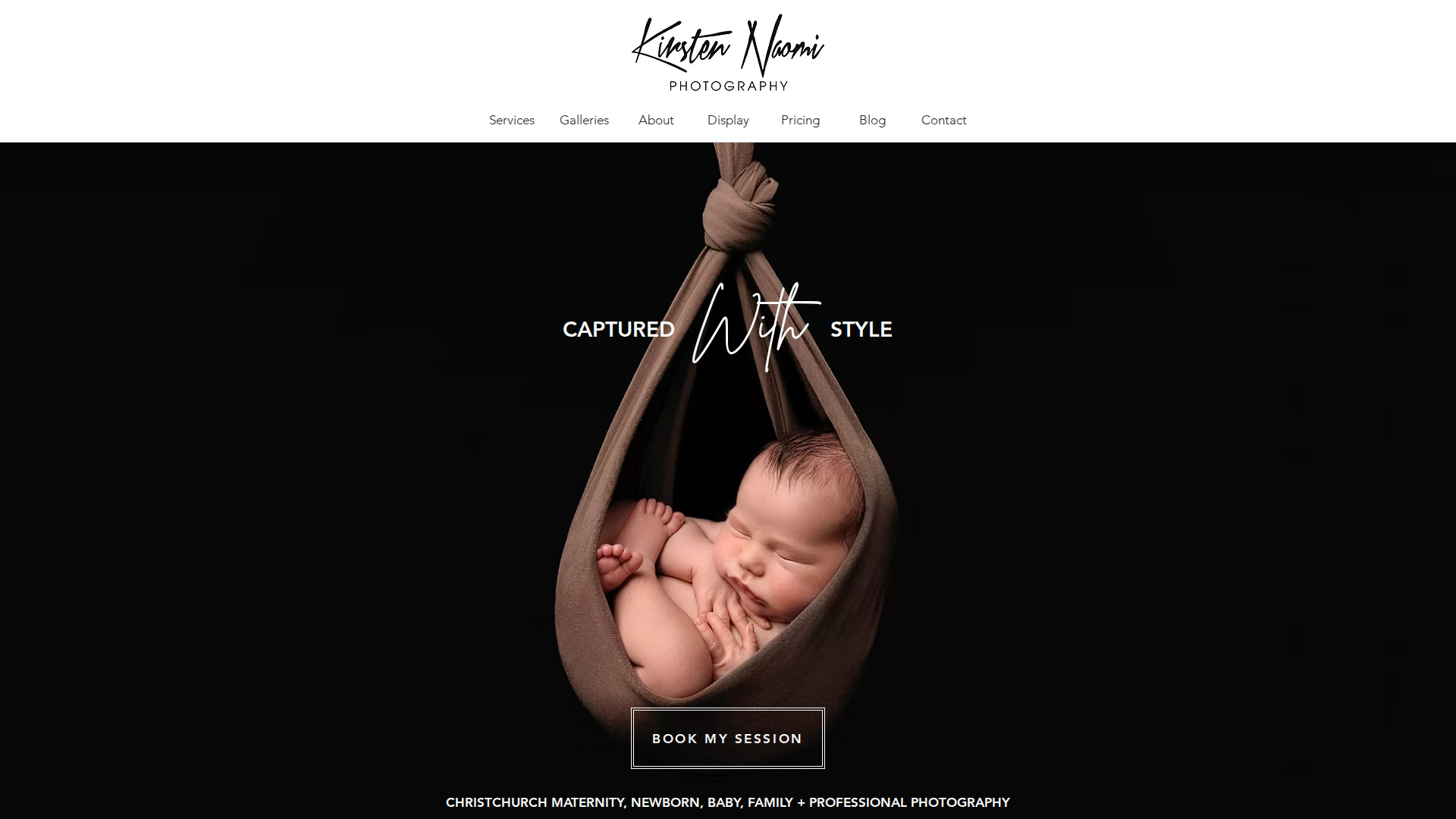 Website snapshot for Kirsten Naomi Photography