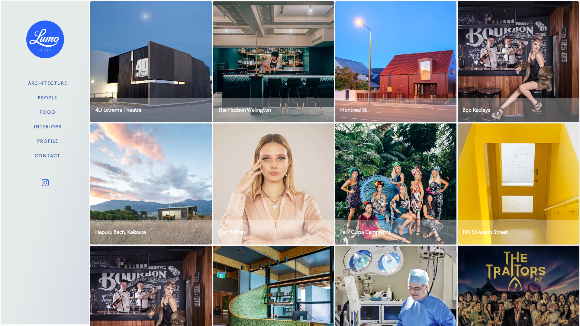 Website snapshot for Lumo Photography