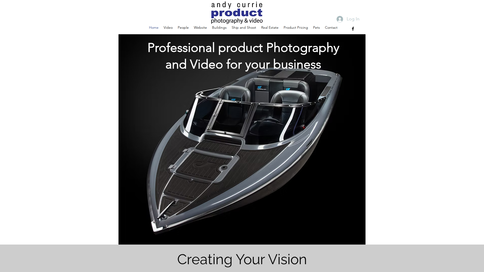Website snapshot for Product Photography and Video