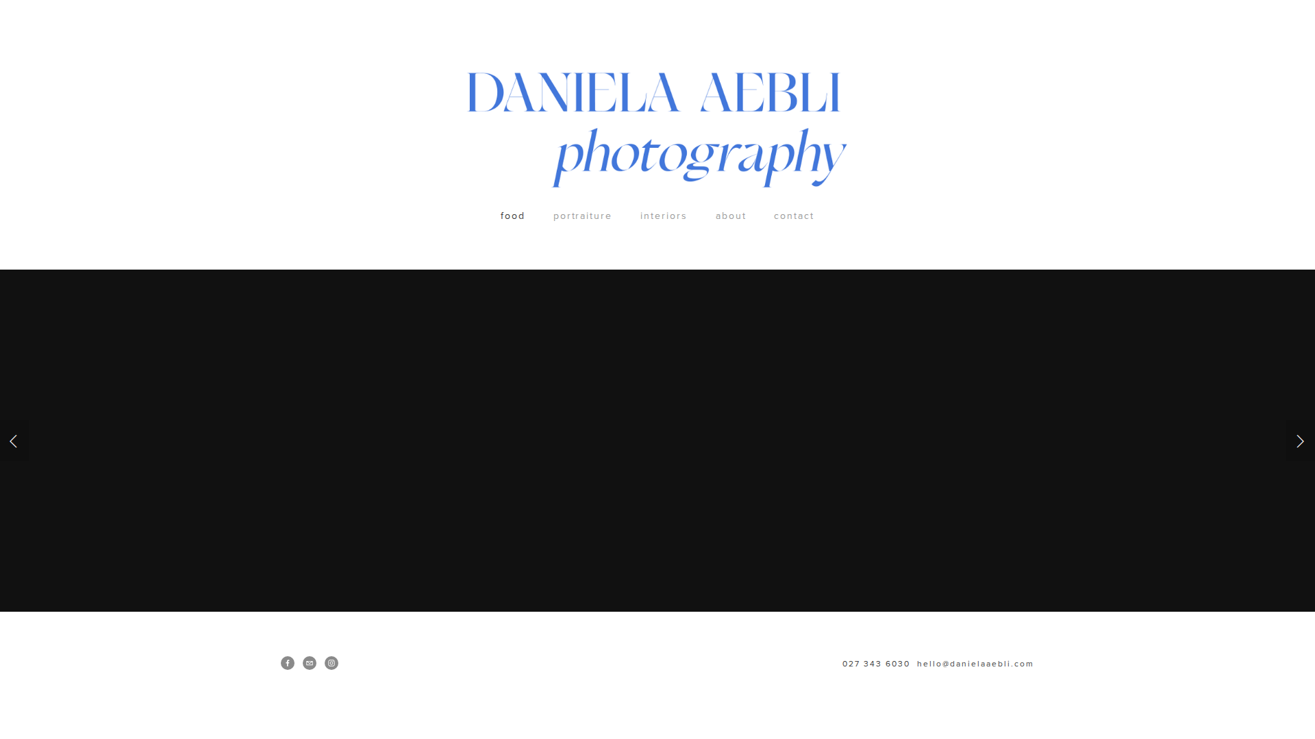 Website snapshot for Daniela Aebli Photography