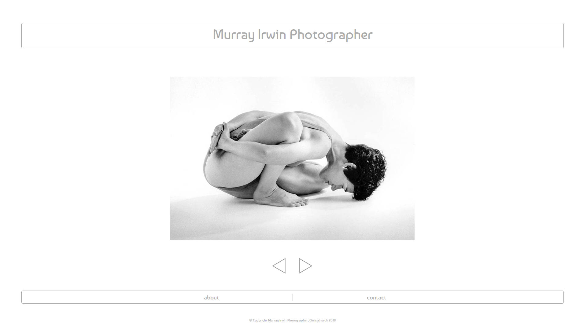 Website snapshot for Murray Irwin Photographer.