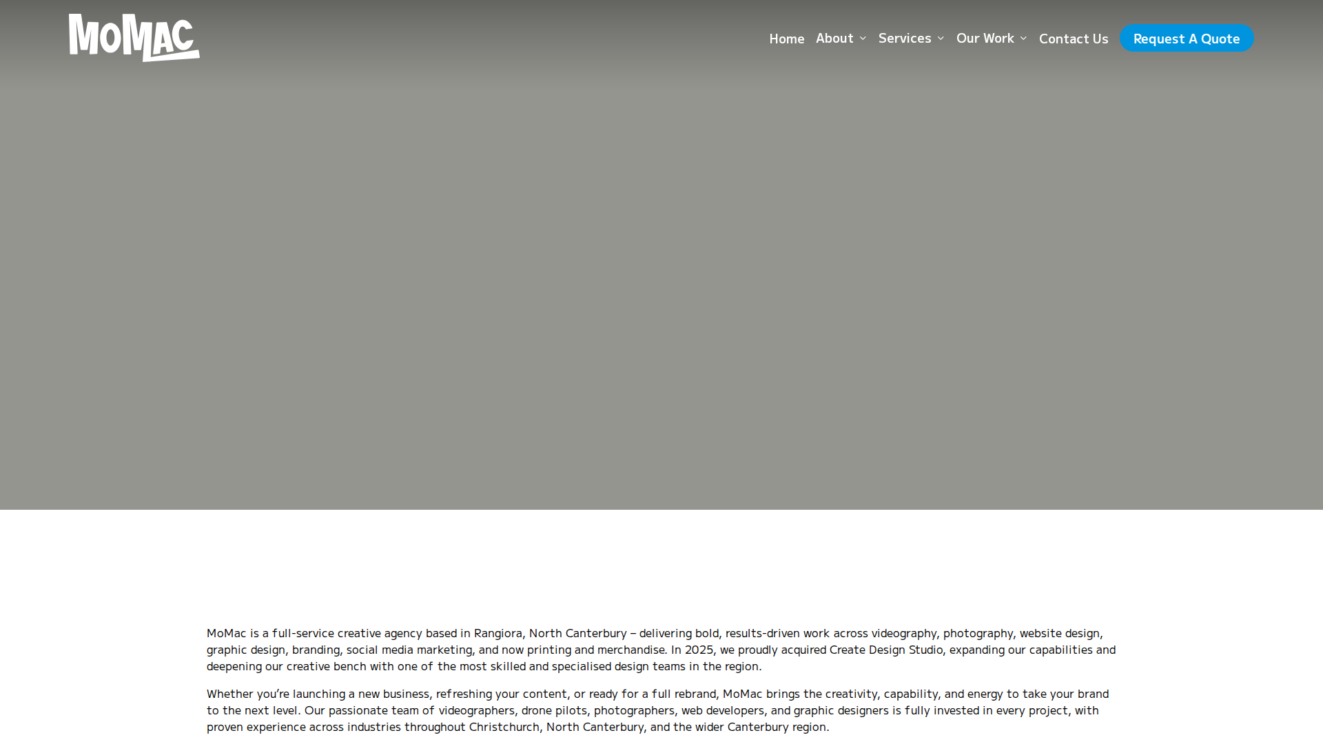 Website snapshot for MoMac Creative Agency