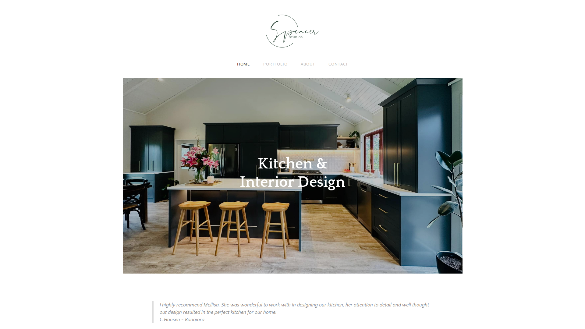 Website snapshot for Spencer Studios