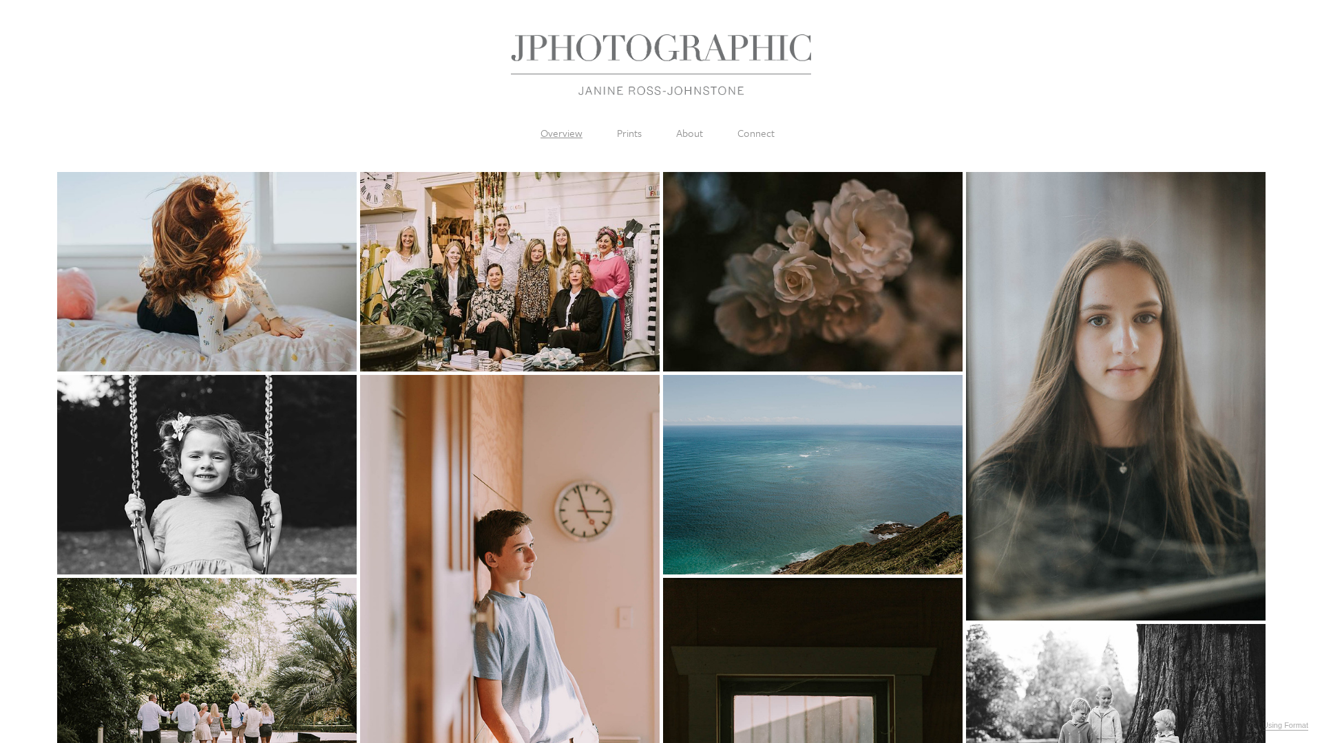 Website snapshot for Janine Ross-Johnstone JPhotographic