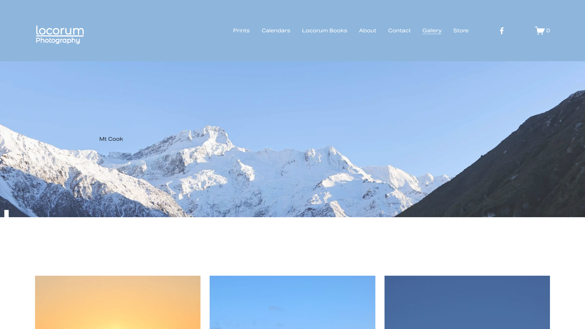 Website snapshot for Locorum Photography