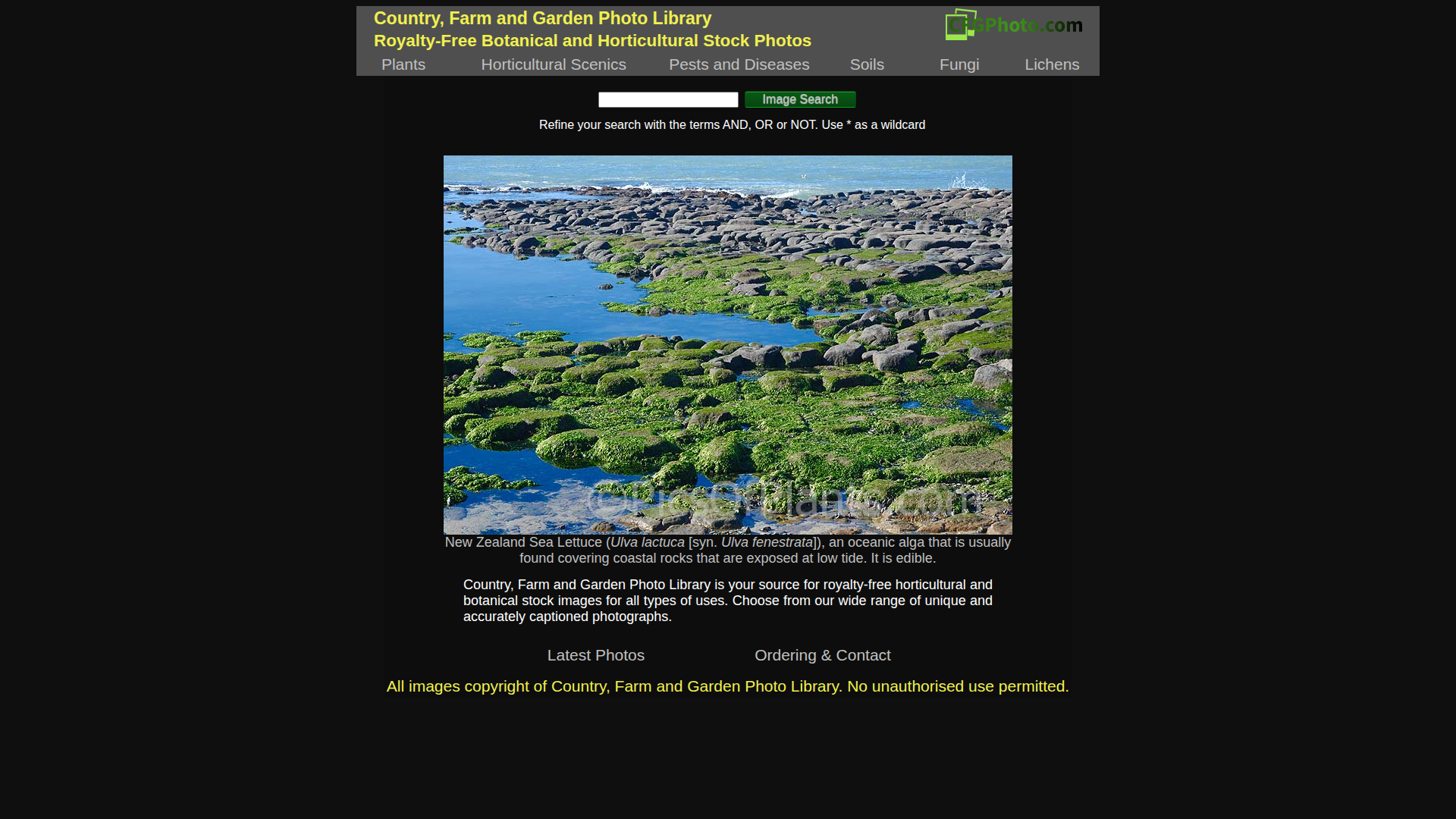 Website snapshot for Country, Farm and Garden Photo Library