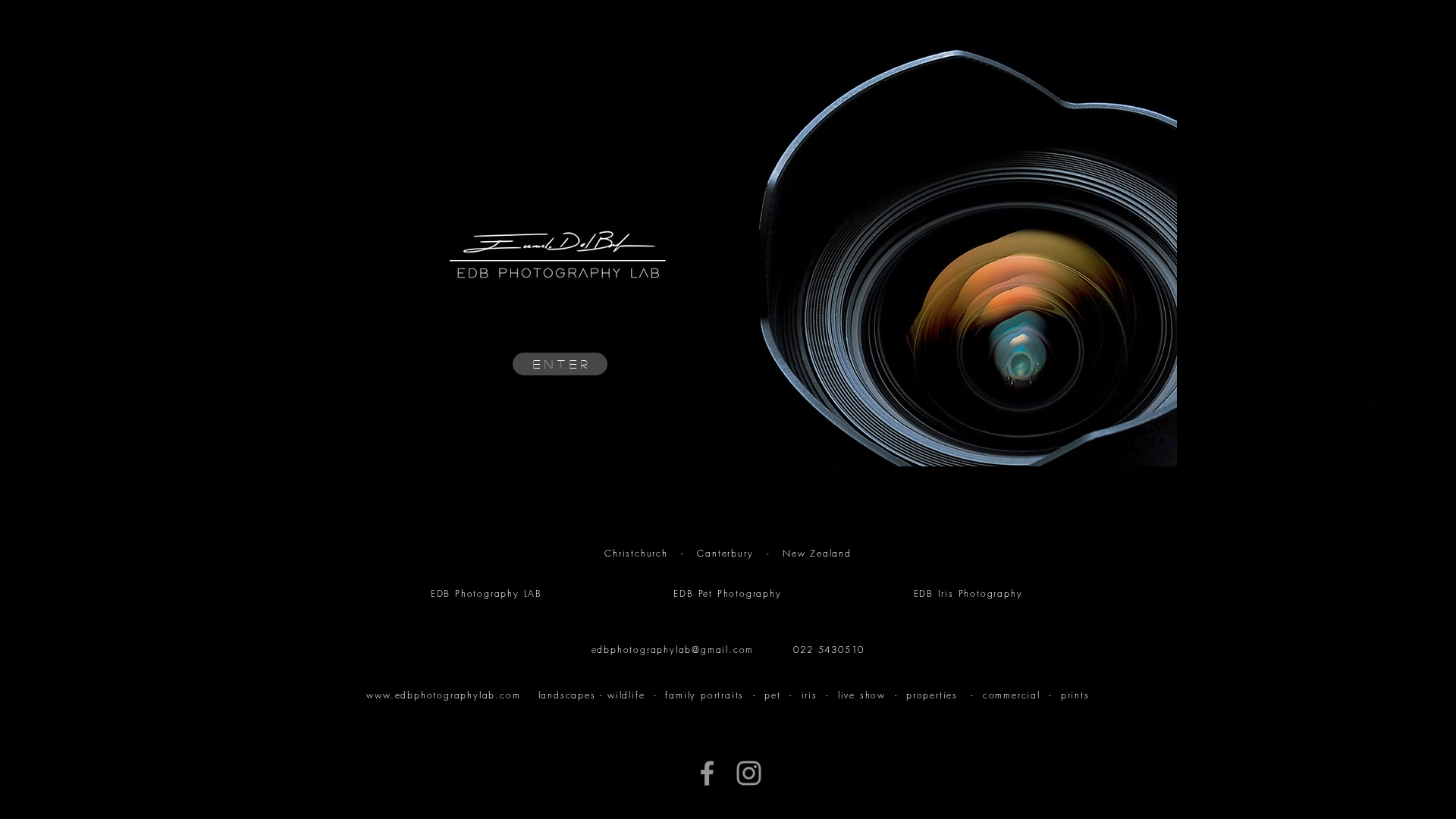 Website snapshot for EDB Photography LAB
