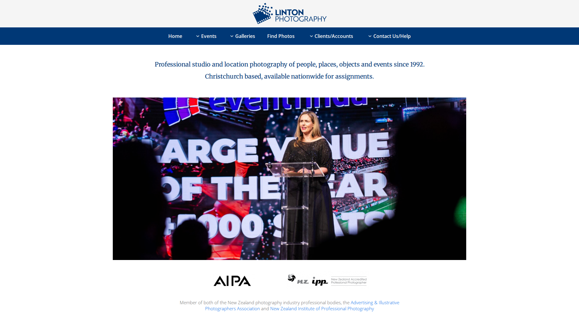 Website snapshot for Linton Photography