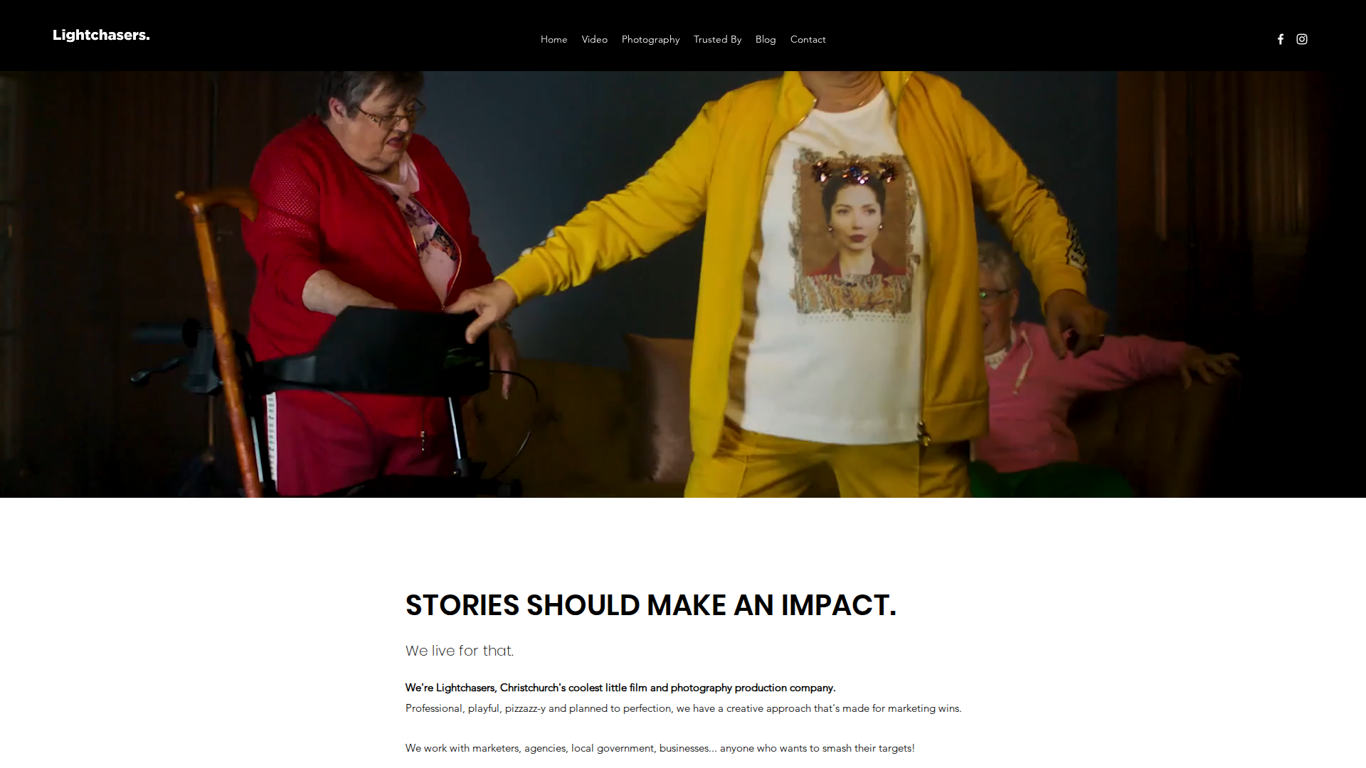 Website snapshot for Lightchasers