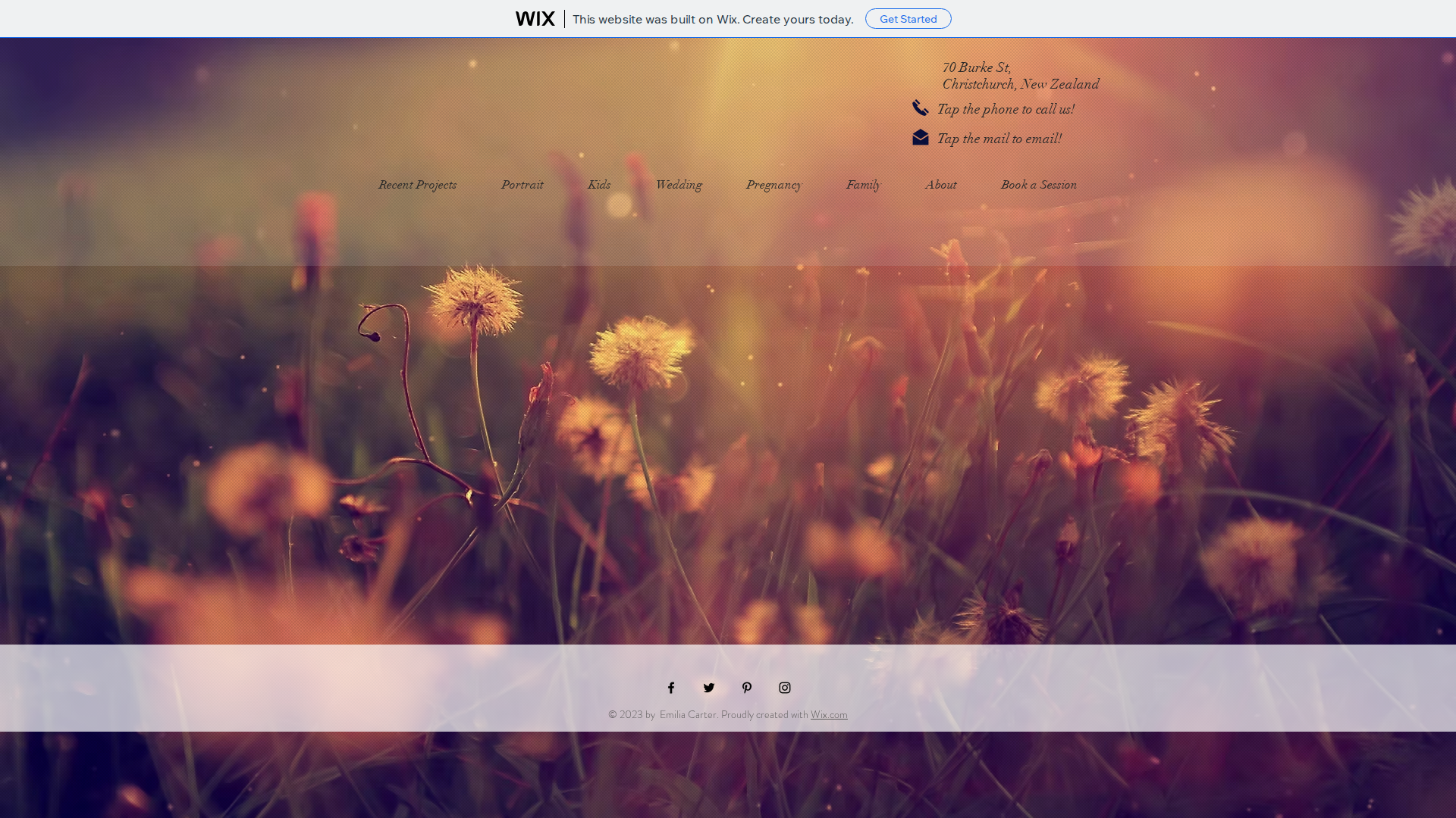 Website snapshot for Emma Photography