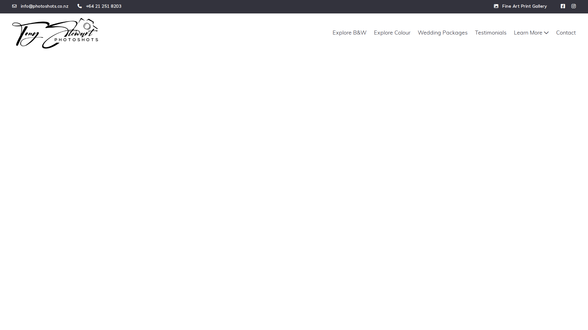 Website snapshot for Tony Stewart | Wedding Photographer