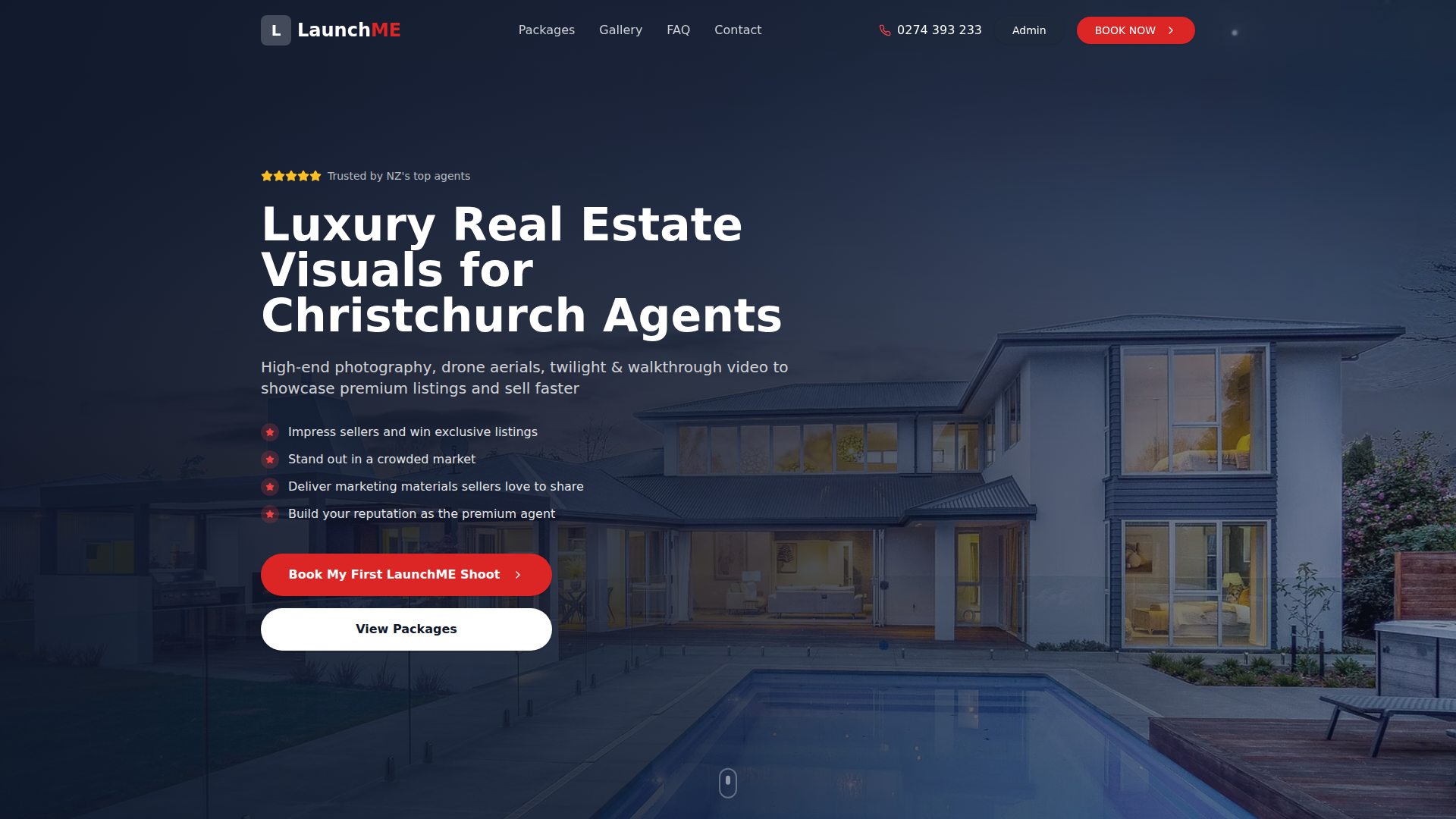 Website snapshot for LaunchME | Real Estate Photography