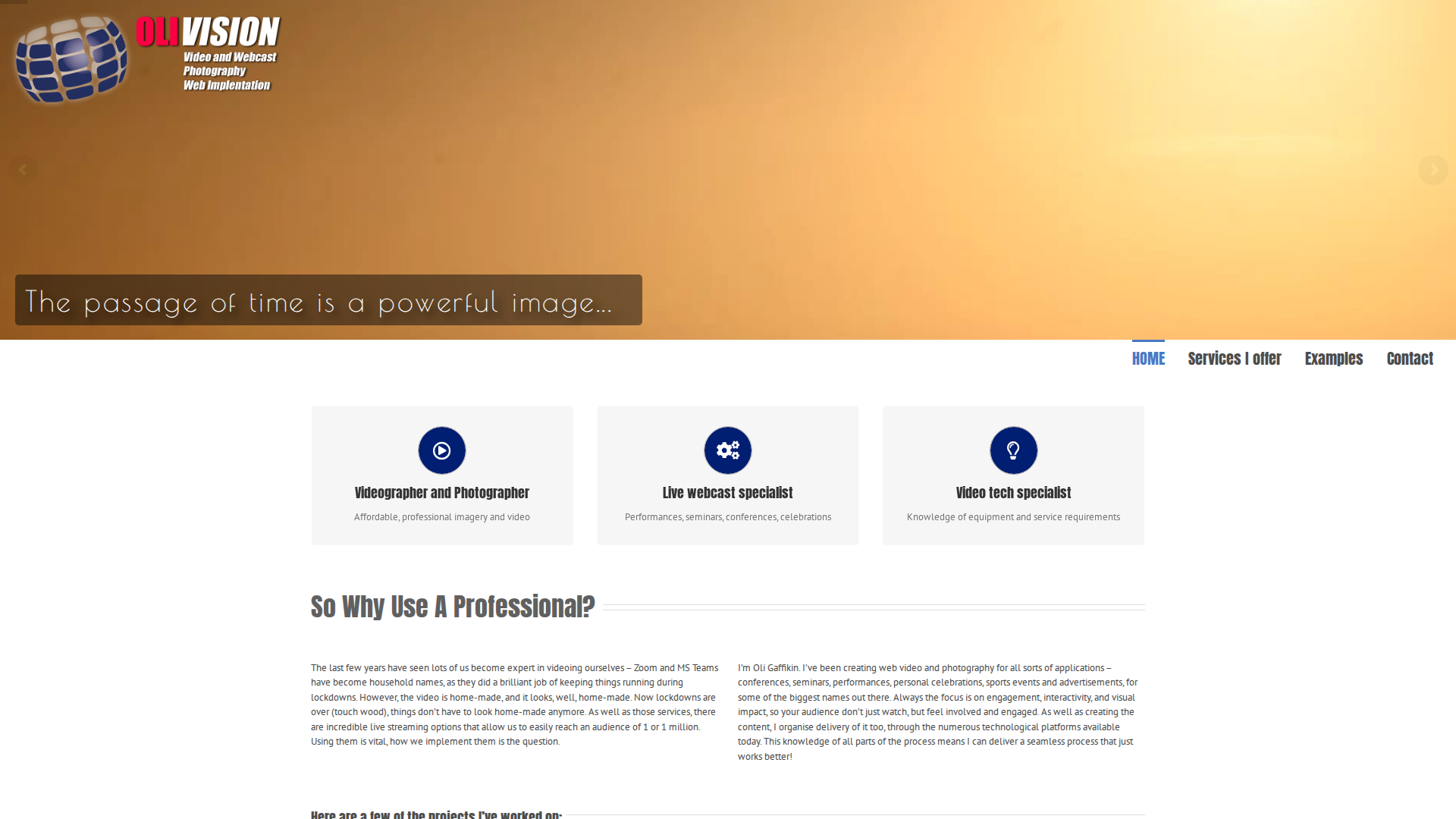 Website snapshot for Olivision