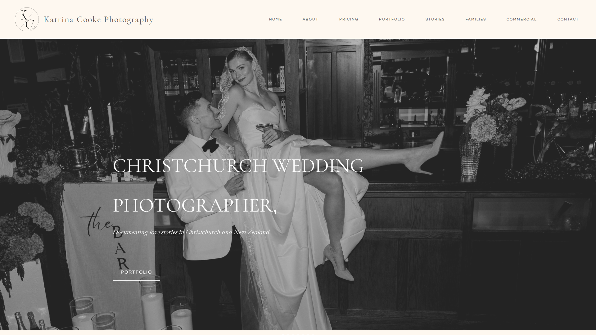 Website snapshot for Katrina Cooke Photography