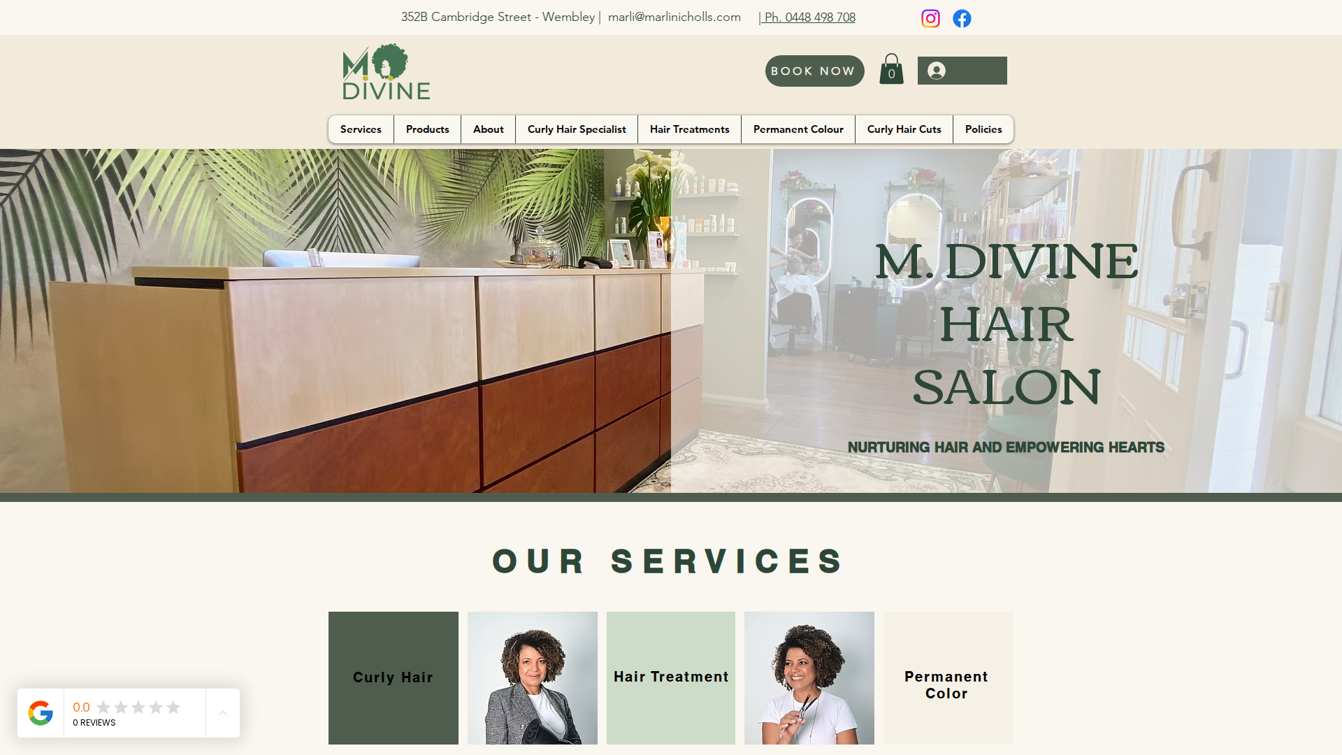 Website snapshot for Must Cut and Divine Curls