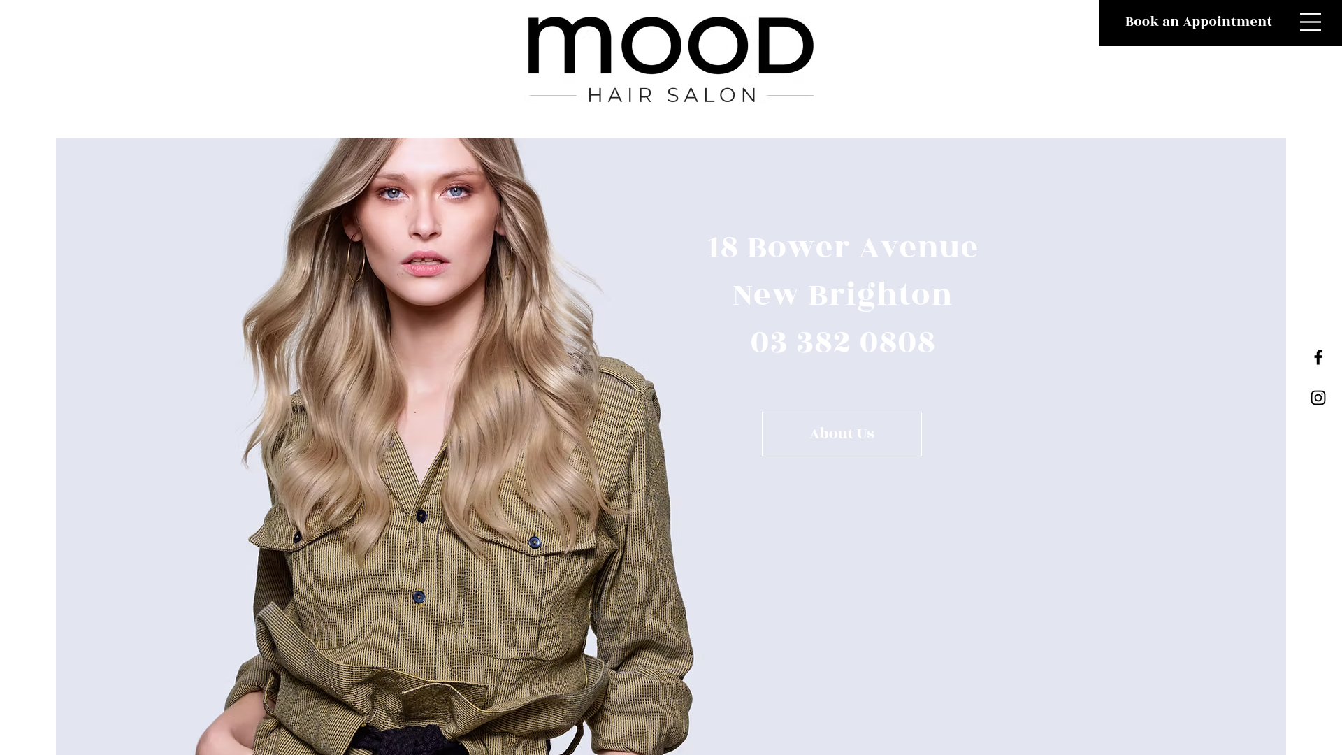 Website snapshot for Mood Hair Salon