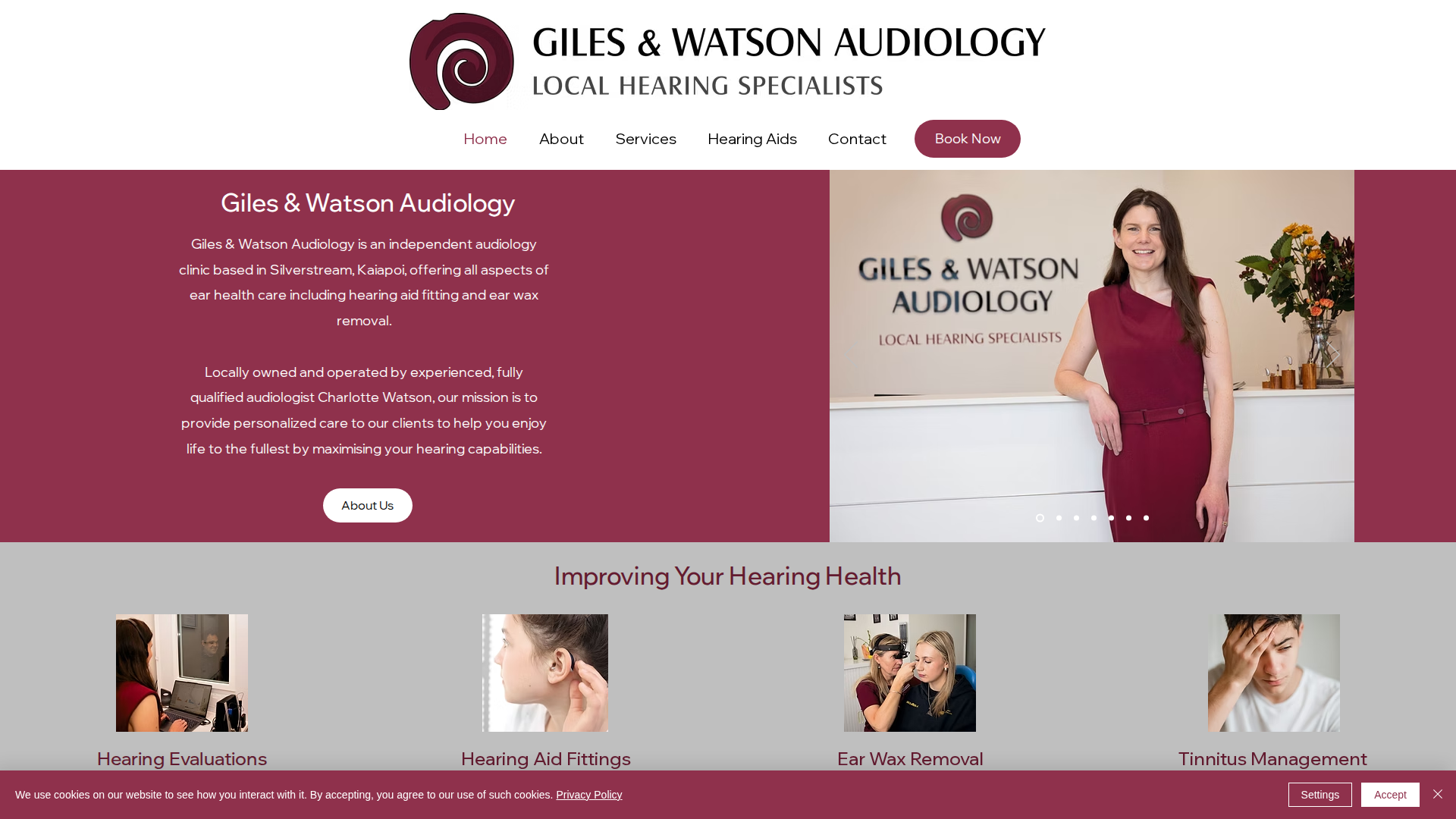 Website snapshot for Giles & Watson Audiology