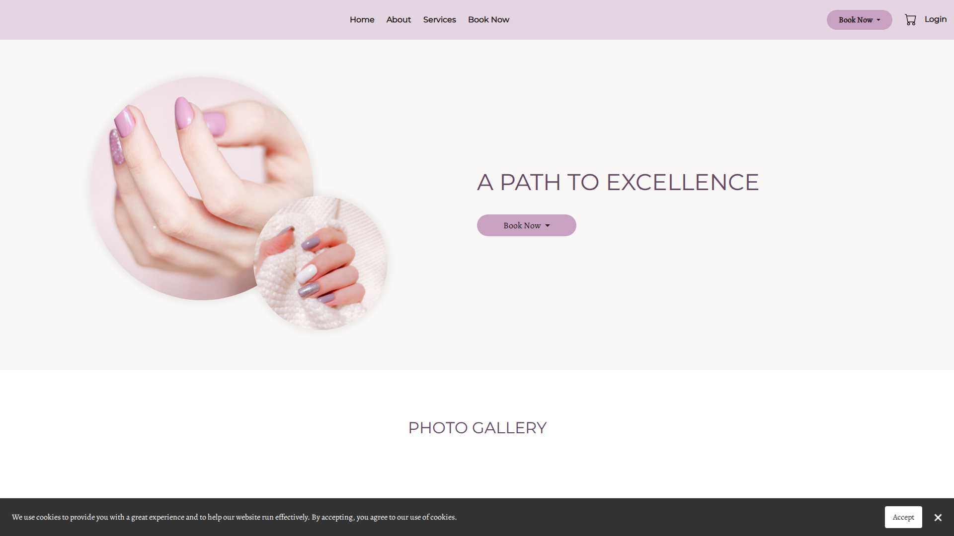 Website snapshot for The Beauty Nook