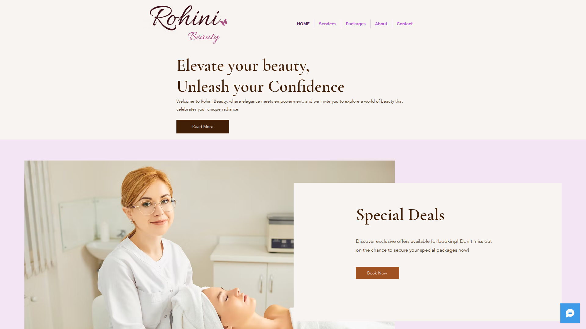 Website snapshot for Rohini Beauty