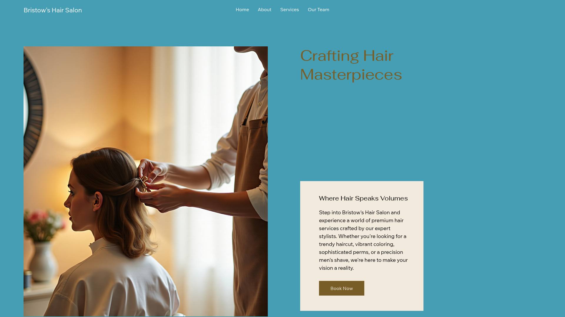Website snapshot for Bristow's Hair Salon